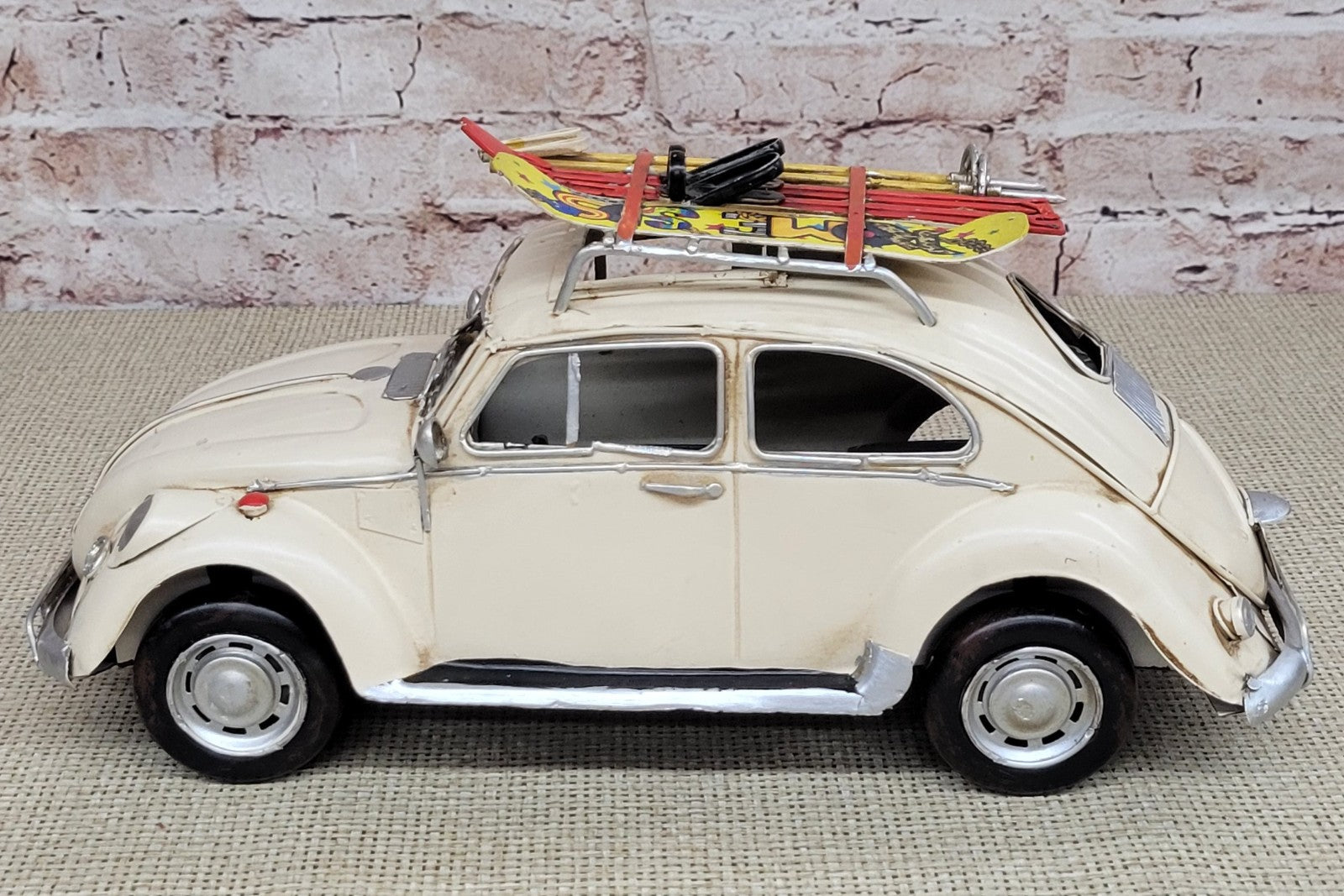 European Finery 1:12 Beige Stripe 1934 VW Beetle Bug Die Cast Model Volkswagen