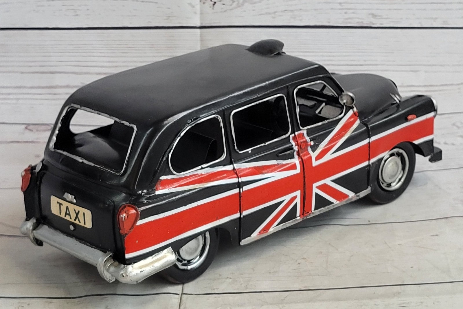 European Bronze Finery 1:12 Scale 1966 Austin with GB flag Tinplate Model Decor