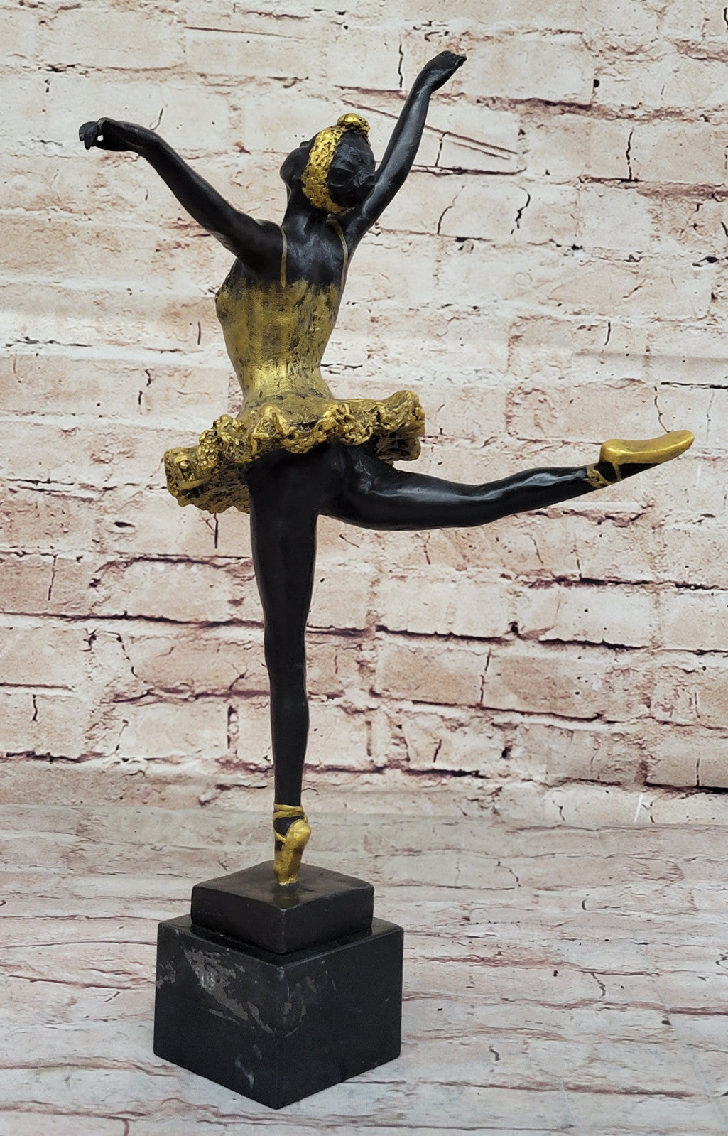 Signed Milo Bronze Sculpture: Ballerina Dance Trophy, Hot Cast Art Deco Decor