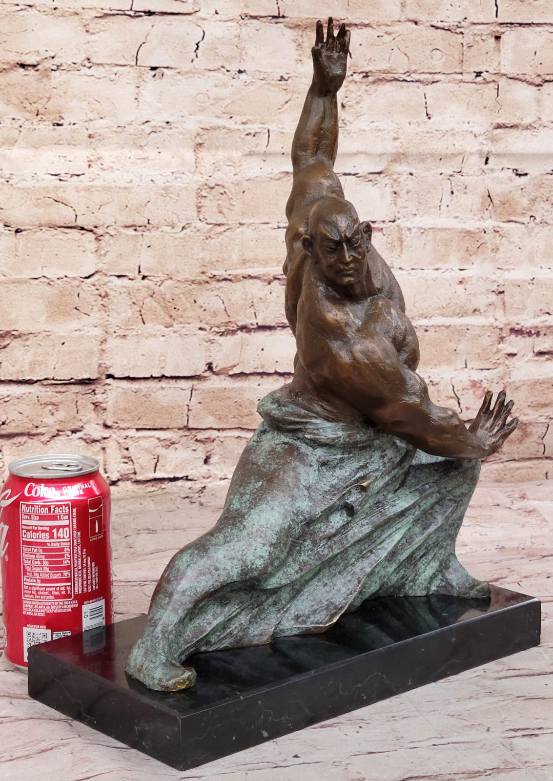 Signed Milo Art: Martial Art Karate Man Bronze Statue, Home Office Decor