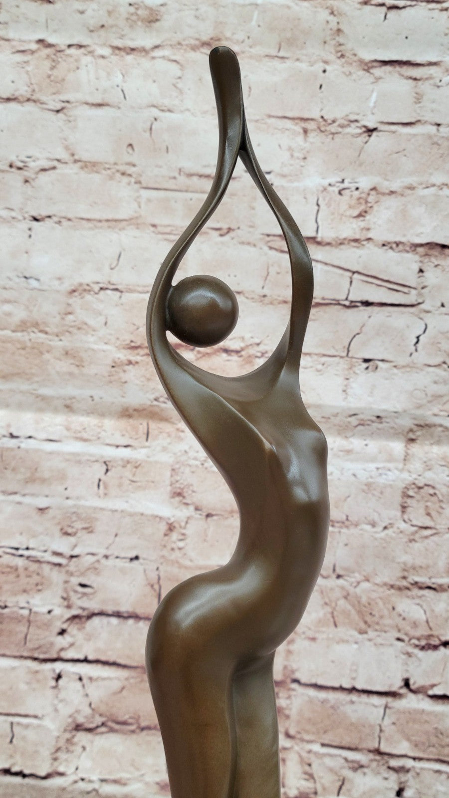 Artistic Mid Century Bronze Sculpture: Large 21.5" Female Figure, Modern Office Decoration