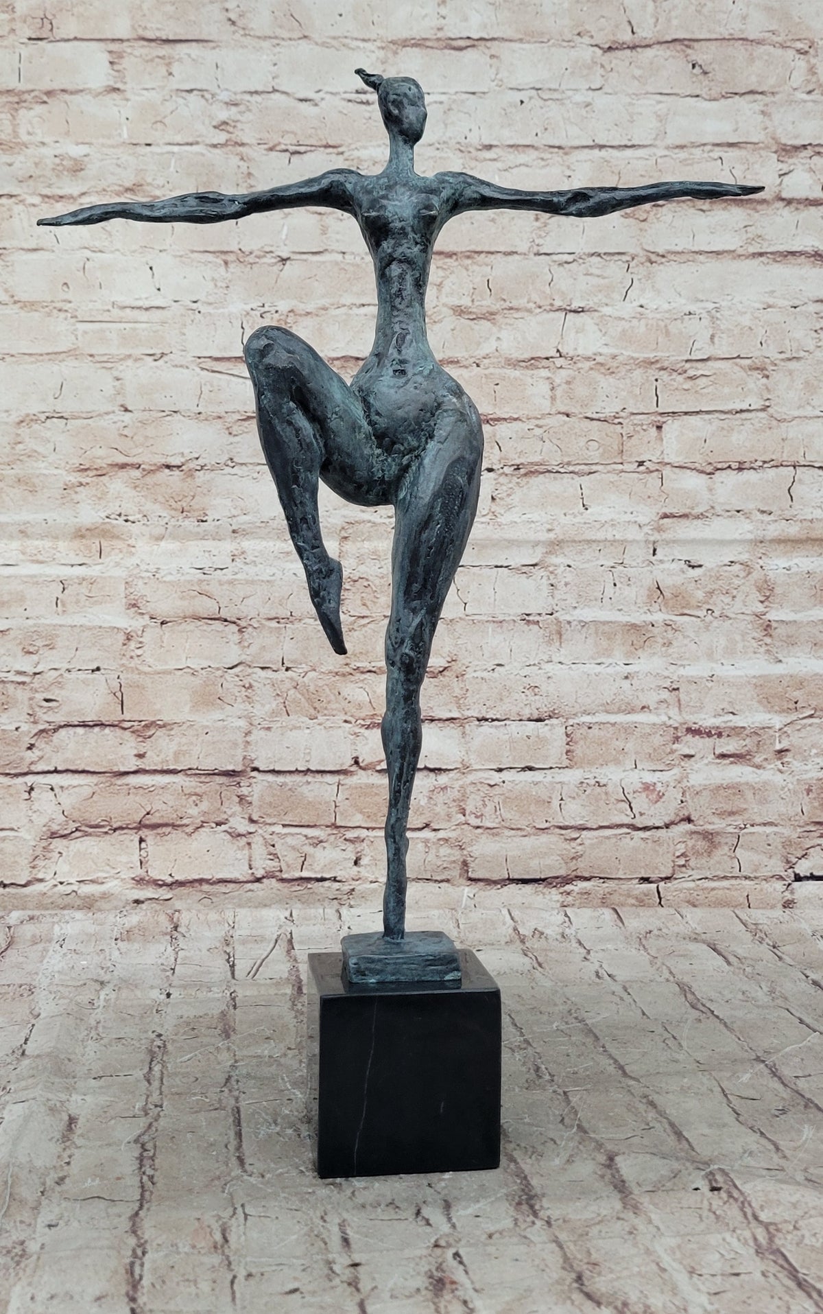 Miguel Lopez or Milo Art: Abstract Ballerina, Hot Cast Bronze Sculpture Statue