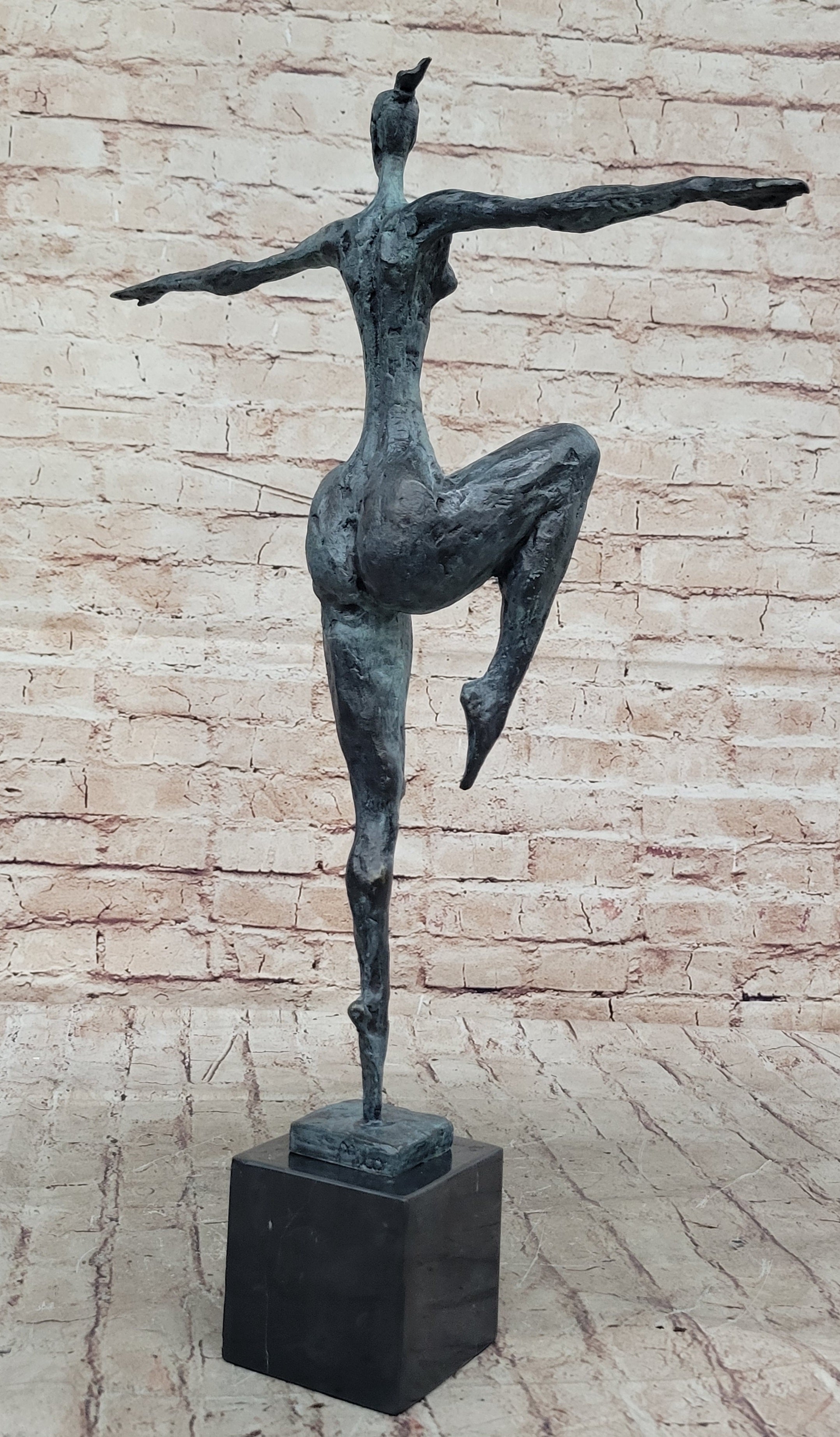 Miguel Lopez or Milo Art: Abstract Ballerina, Hot Cast Bronze Sculpture Statue