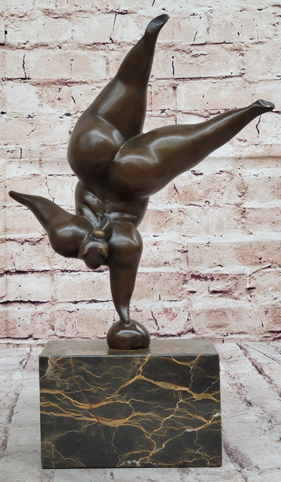 Original Milo Abstract Nude Girl Tribute to Botero Style Bronze Sculpture Decor