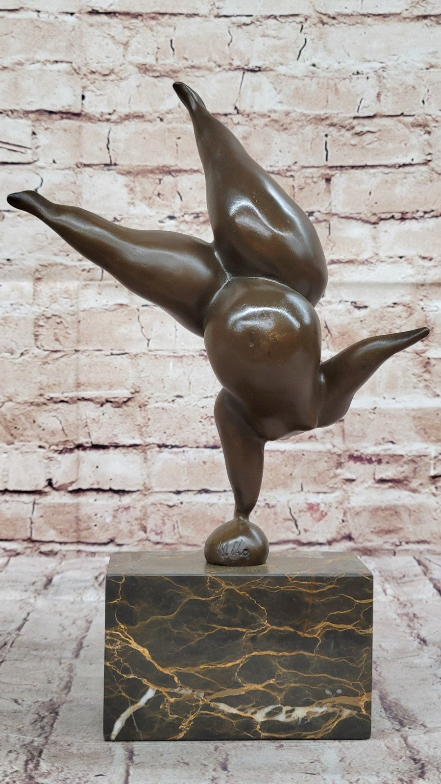 Original Milo Abstract Nude Girl Tribute to Botero Style Bronze Sculpture Decor