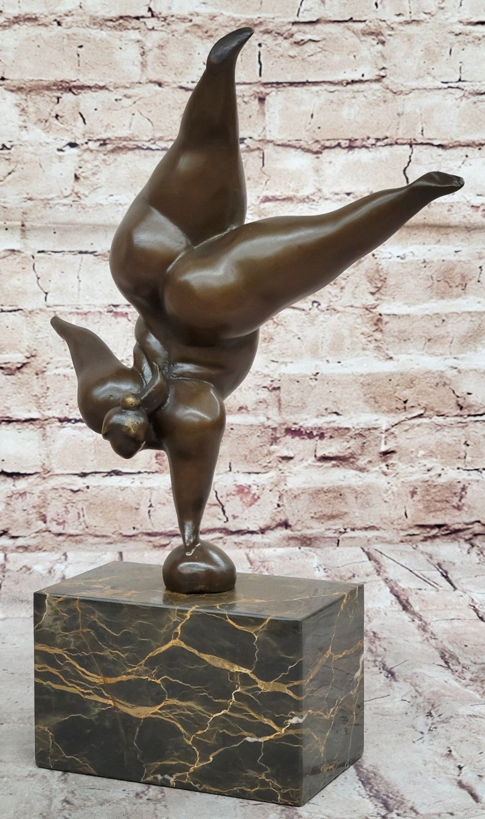 Original Milo Abstract Nude Girl Tribute to Botero Style Bronze Sculpture Decor