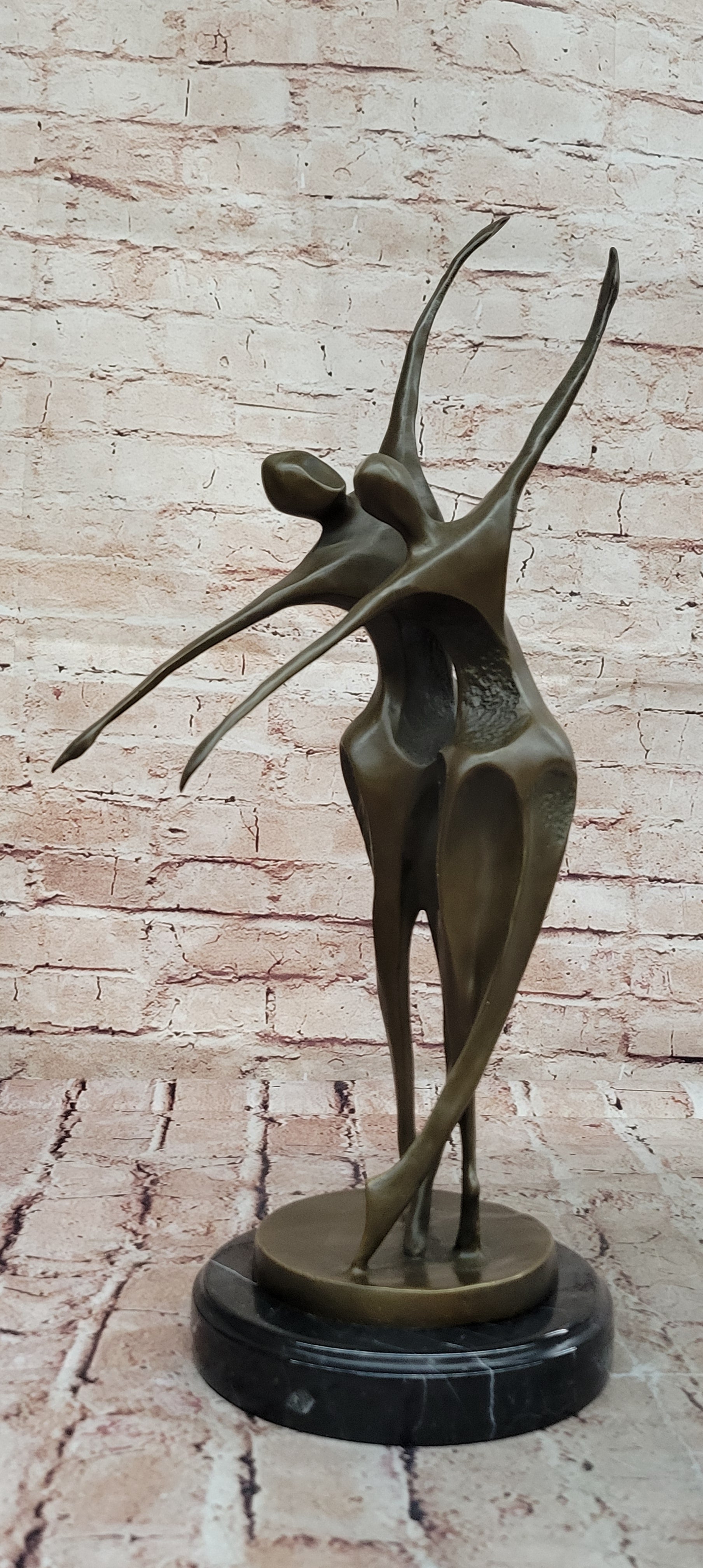 Unique Abstract Midcentury Art - Two Dancer Modern Bronze Statue by Milo