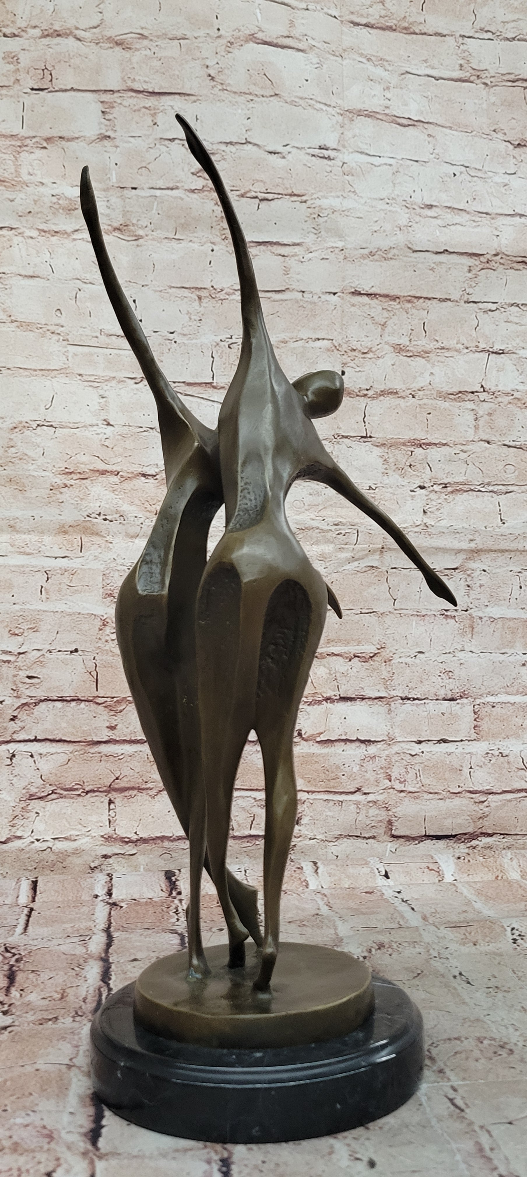 Unique Abstract Midcentury Art - Two Dancer Modern Bronze Statue by Milo