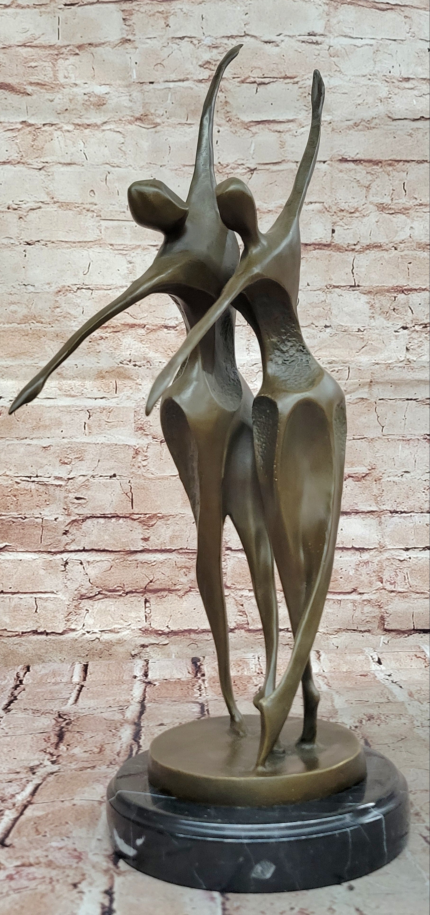 Unique Abstract Midcentury Art - Two Dancer Modern Bronze Statue by Milo