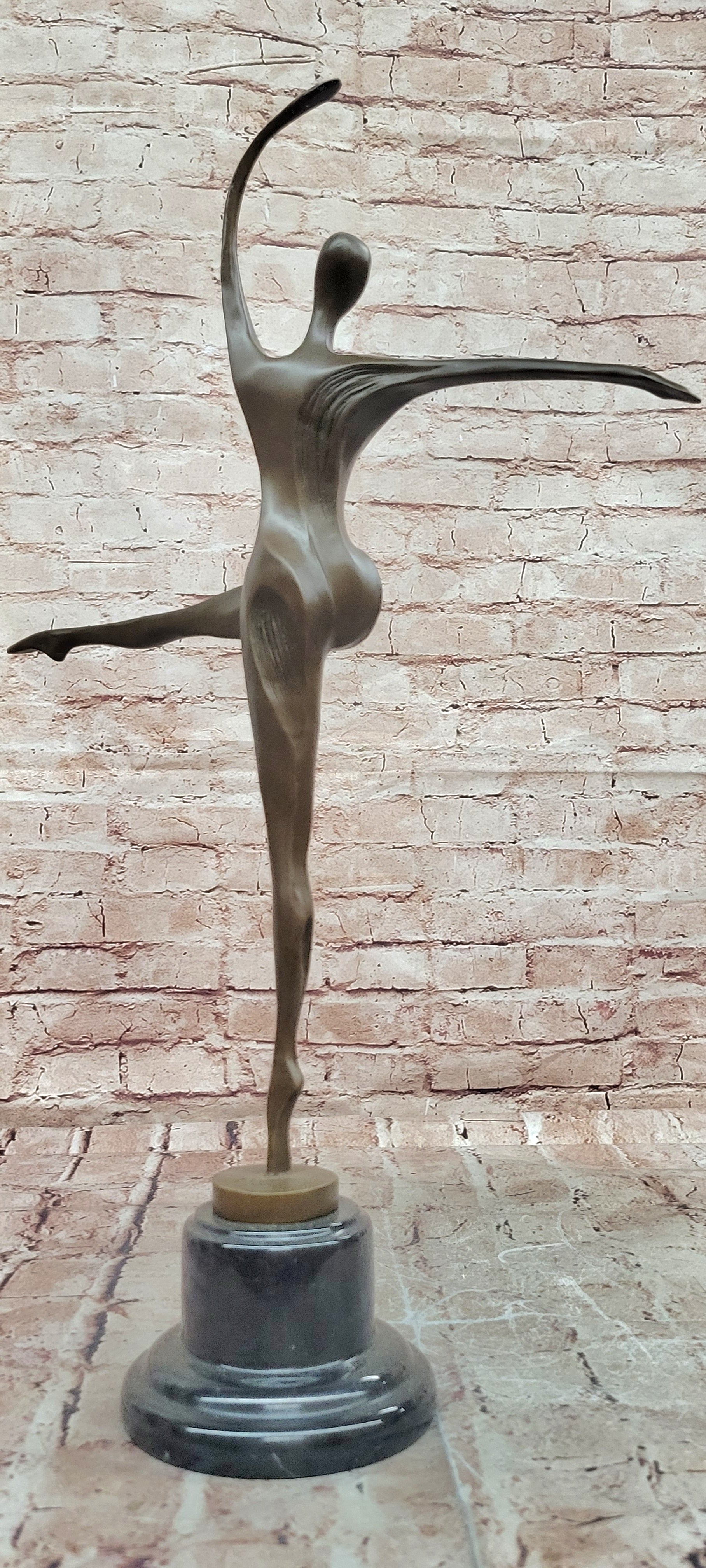 Signed Milo Bronze Ballerina Sculpture Abstract Modern Art Decor Statue