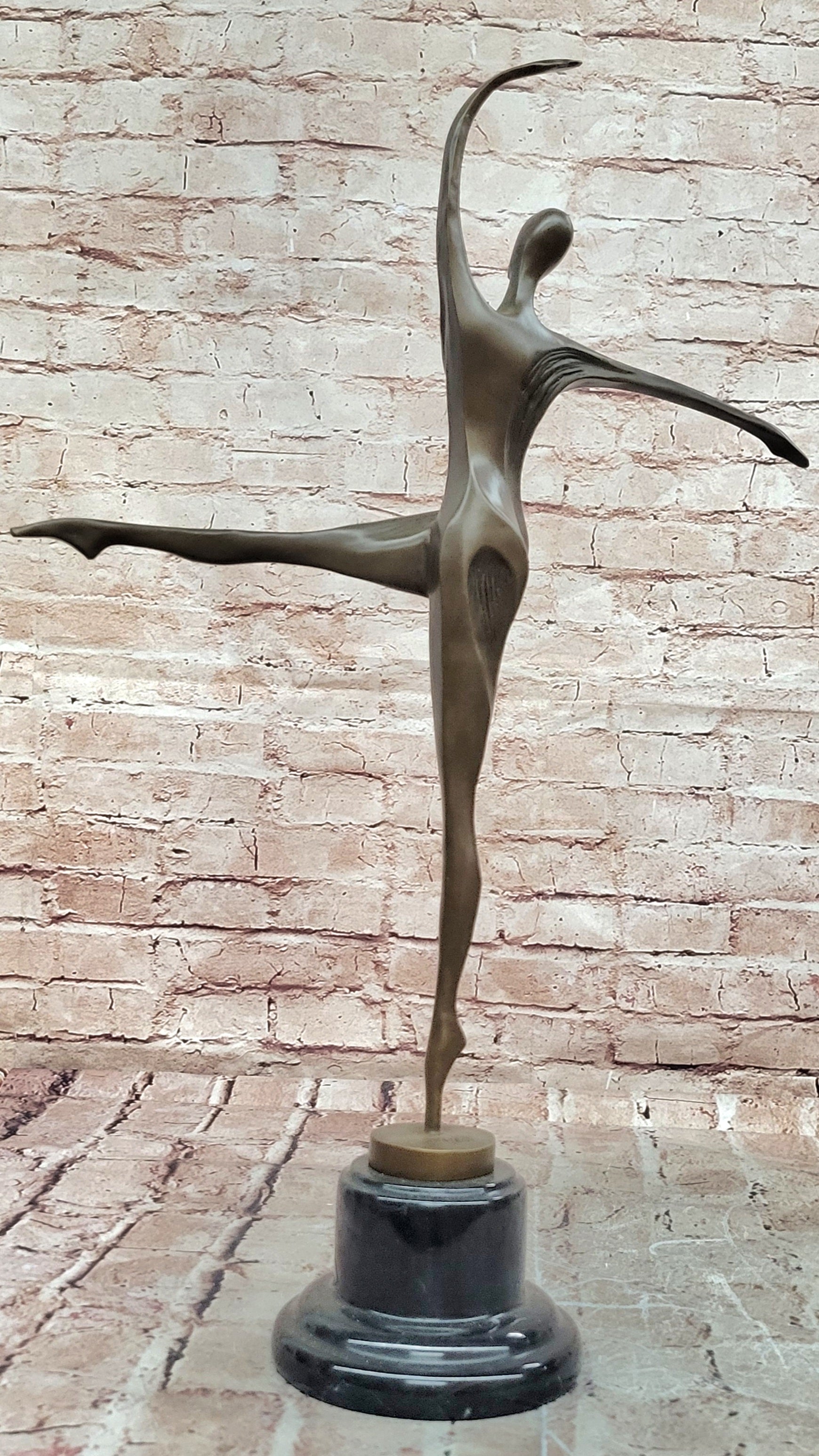 Signed Milo Bronze Ballerina Sculpture Abstract Modern Art Decor Statue