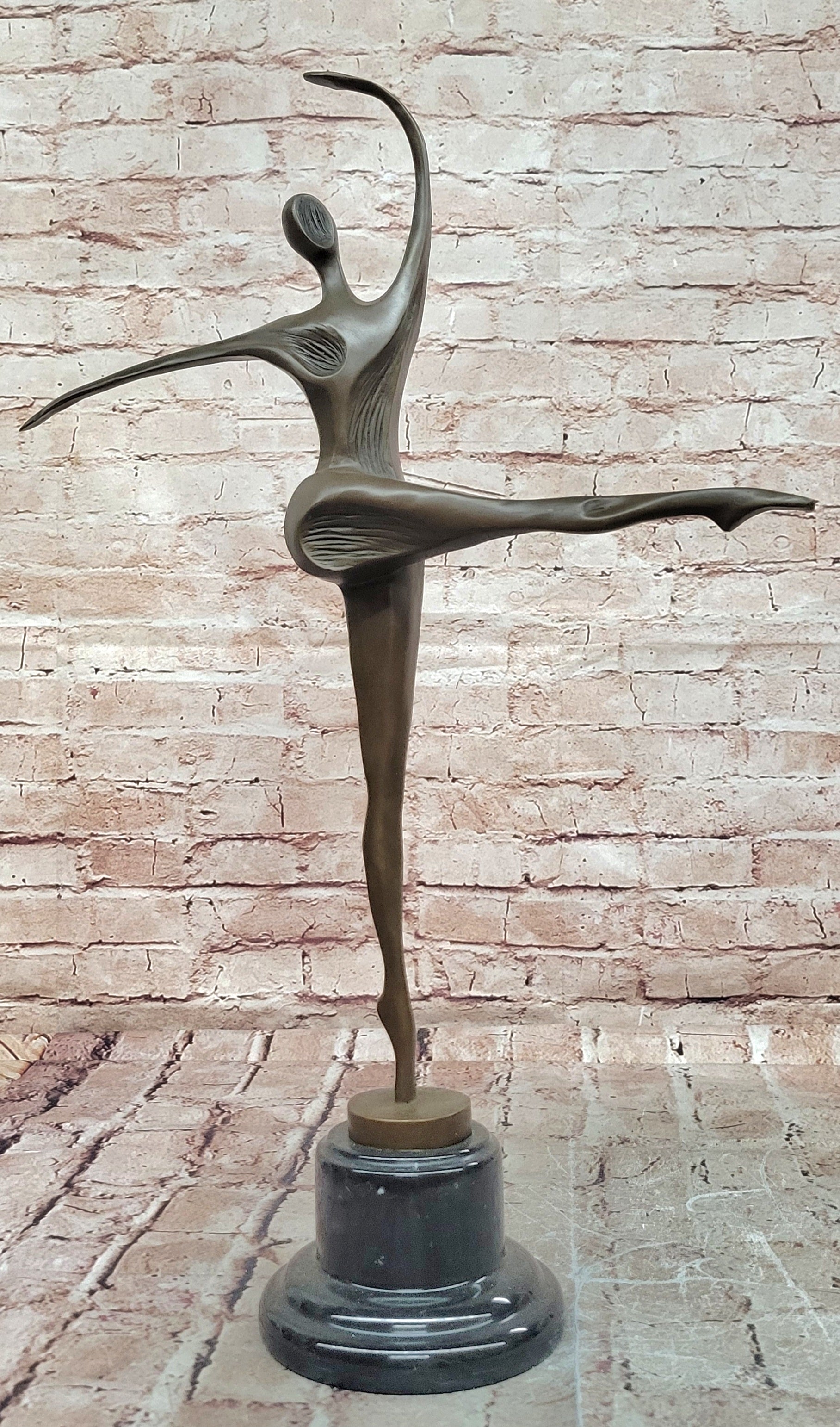Signed Milo Bronze Ballerina Sculpture Abstract Modern Art Decor Statue