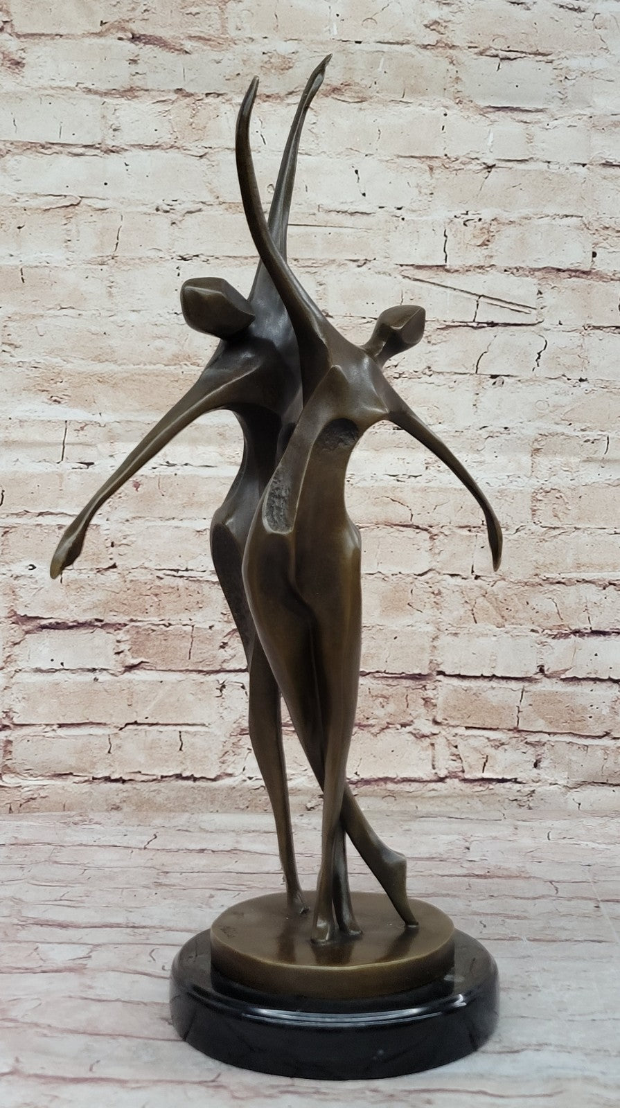 Elegant Home Office Decor: Signed Milo Bronze Sculpture, Abstract Shall We Dance Collectible