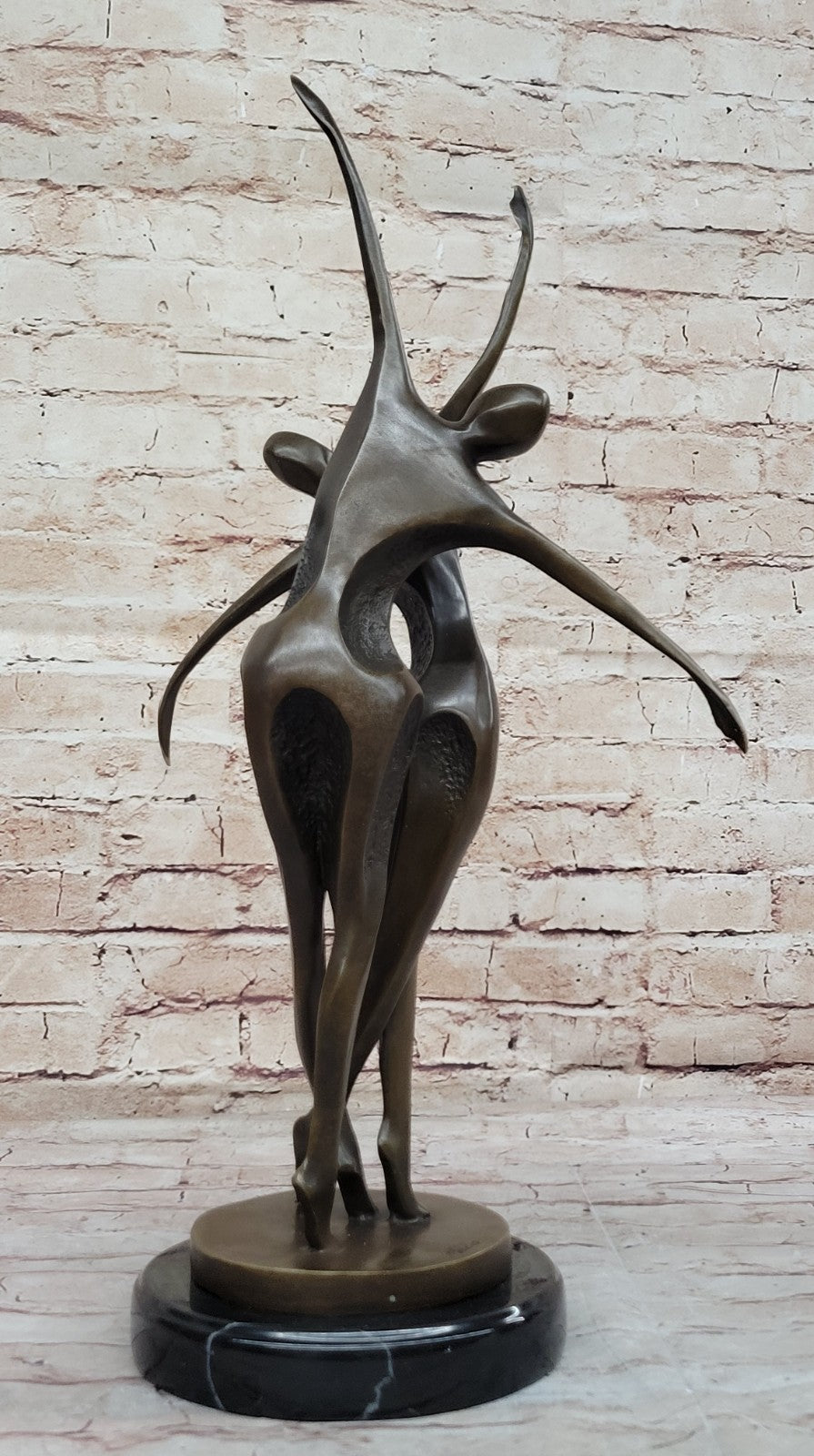 Elegant Home Office Decor: Signed Milo Bronze Sculpture, Abstract Shall We Dance Collectible