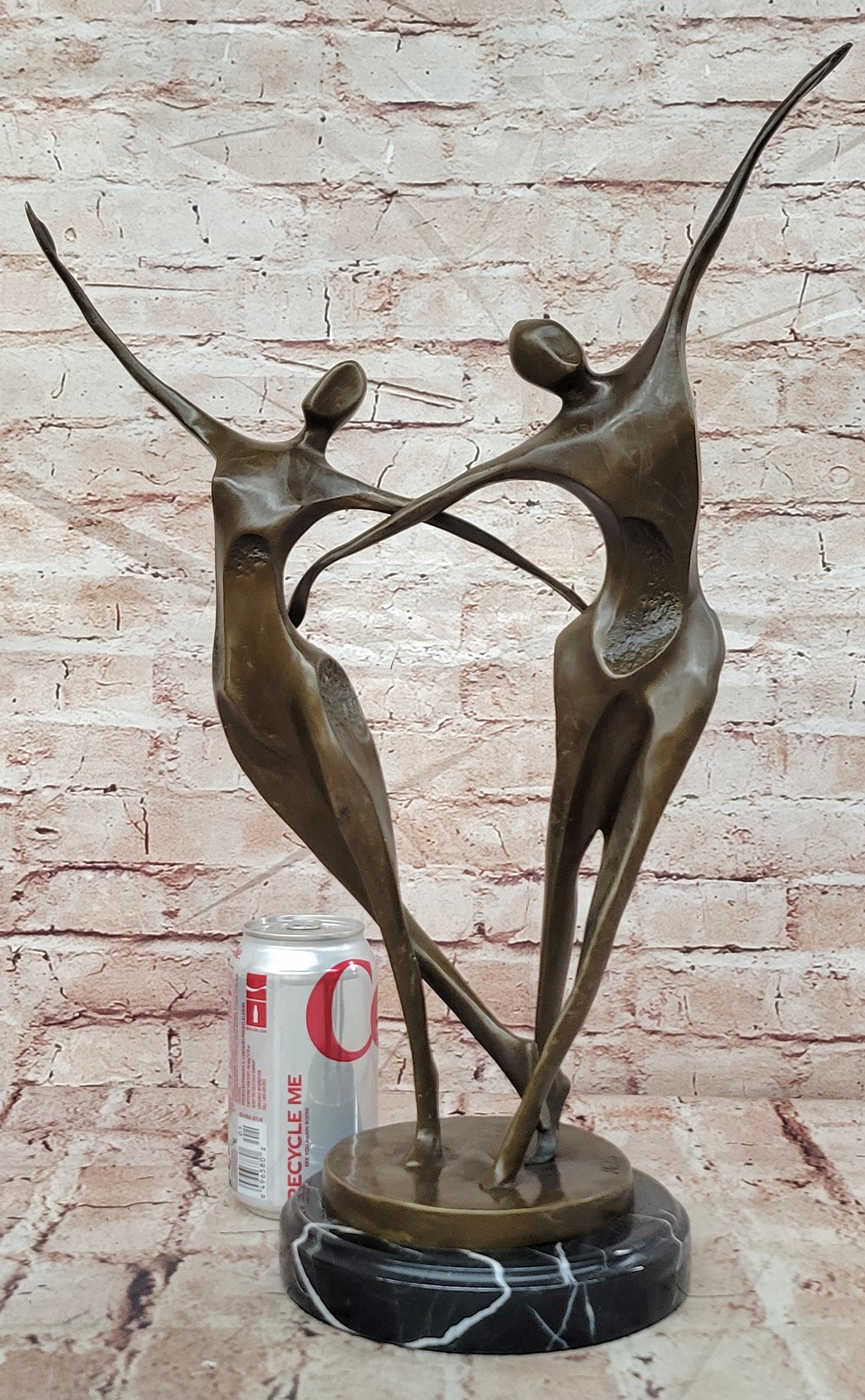 SIGNED ABSTRACT SHALL WE DANCE BRONZE SCULPTURE BY MILO HAND MADE BY LOST WAX