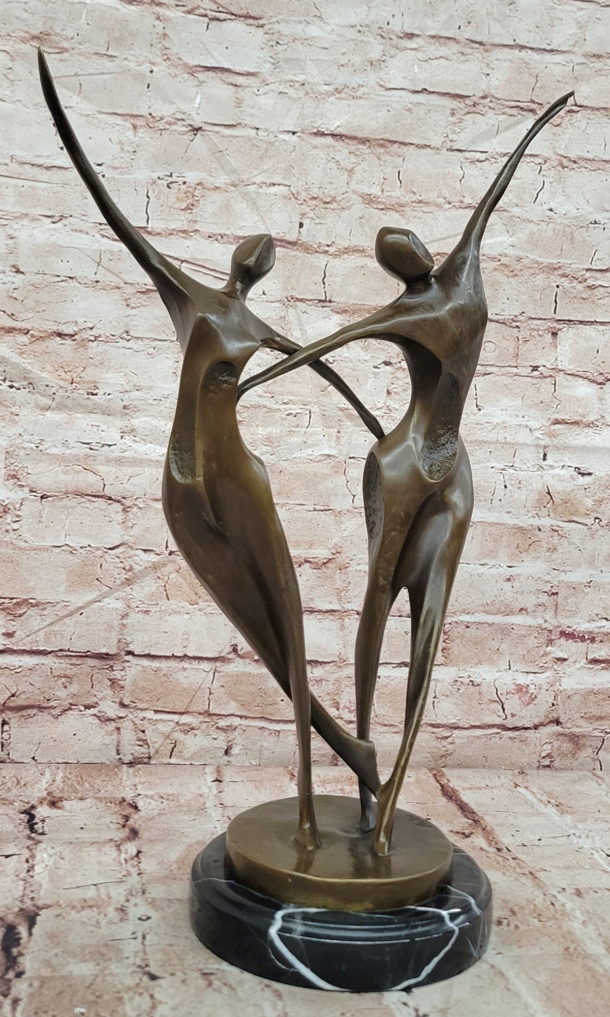 SIGNED ABSTRACT SHALL WE DANCE BRONZE SCULPTURE BY MILO HAND MADE BY LOST WAX