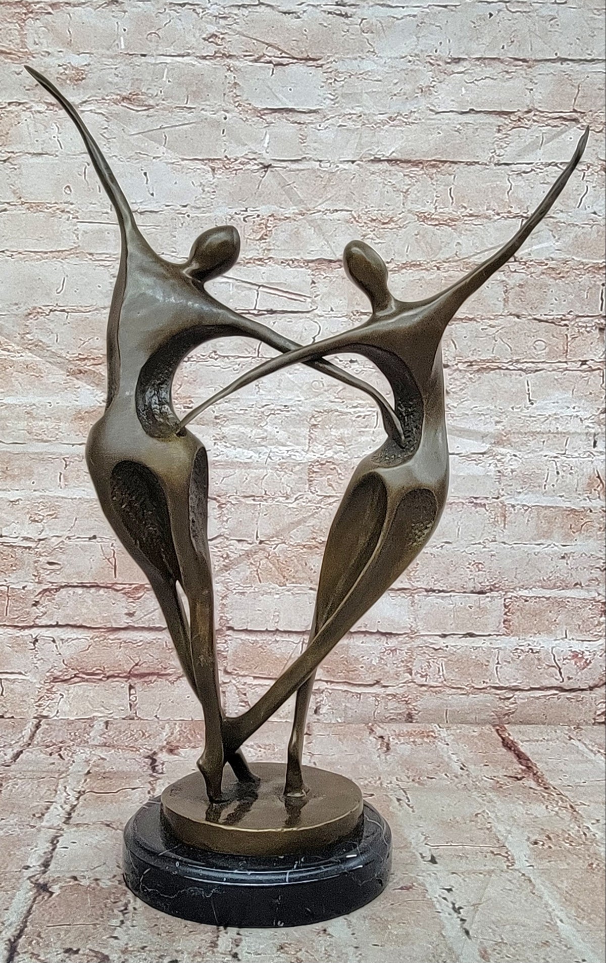 SIGNED ABSTRACT SHALL WE DANCE BRONZE SCULPTURE BY MILO HAND MADE BY LOST WAX