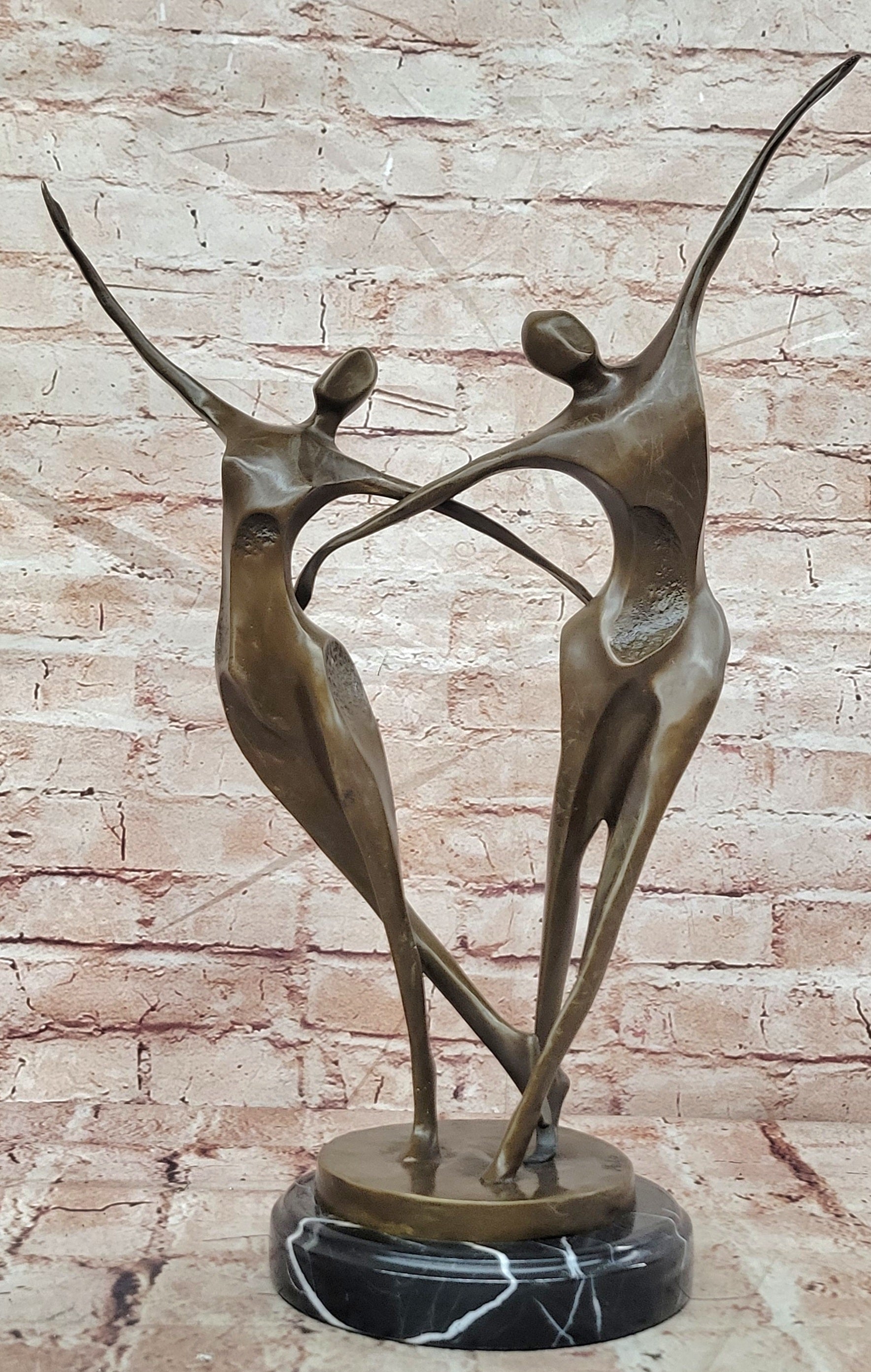 SIGNED ABSTRACT SHALL WE DANCE BRONZE SCULPTURE BY MILO HAND MADE BY LOST WAX