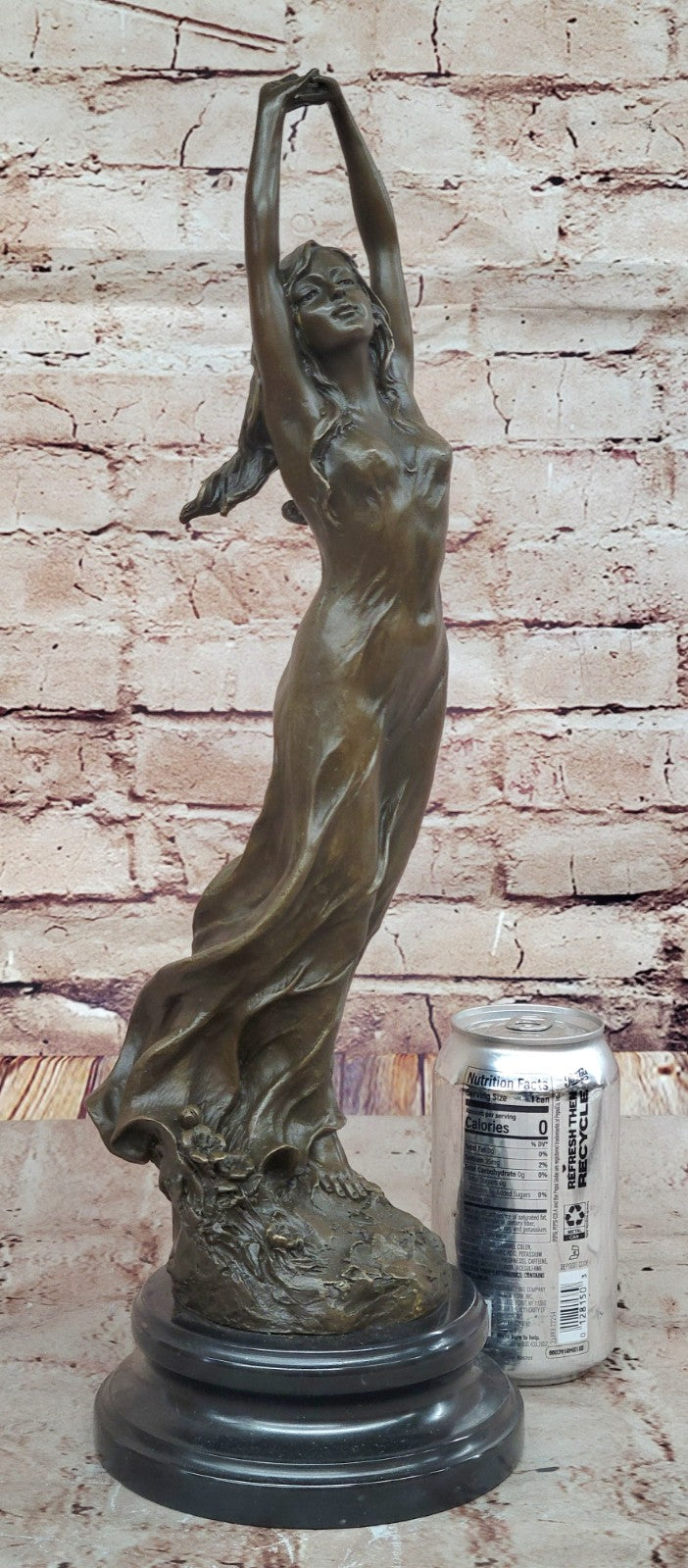 Beautiful Signed 100% BRONZE ART DECO Erotic Spring Awakening Sculpture Figurine