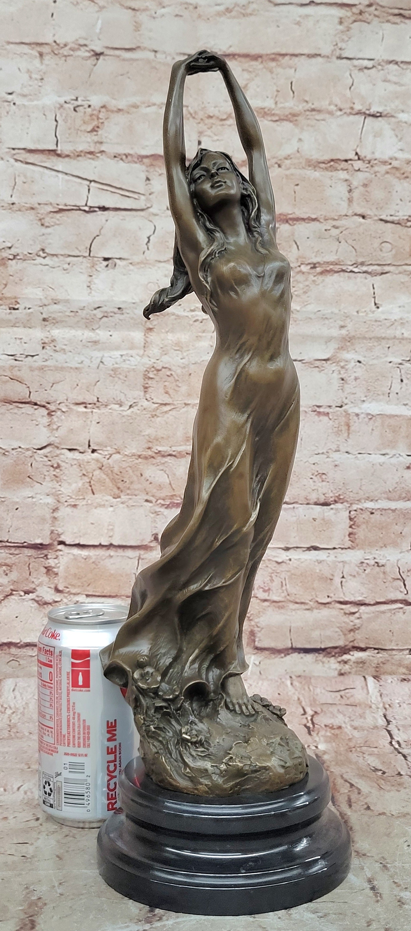 Beautiful Signed 100% BRONZE ART DECO Erotic Spring Awakening Sculpture Figurine