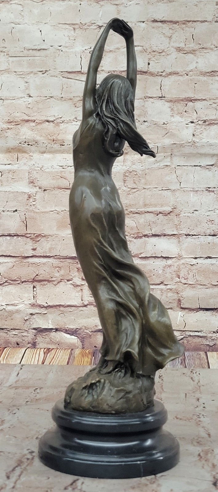 Beautiful Signed 100% BRONZE ART DECO Erotic Spring Awakening Sculpture Figurine