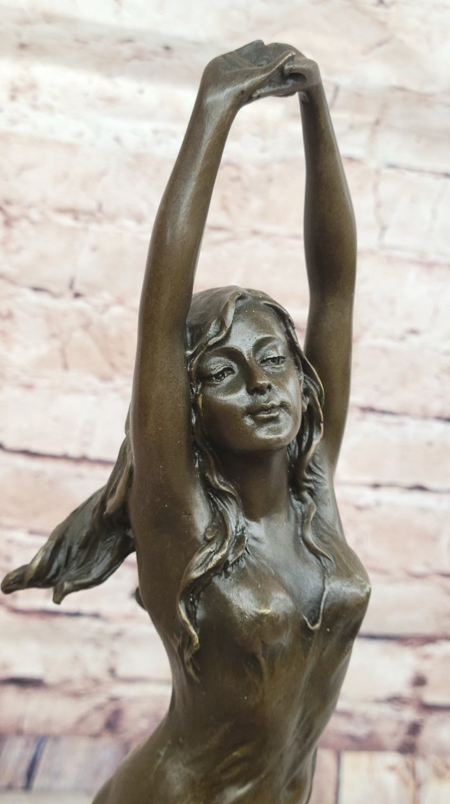 Beautiful Signed 100% BRONZE ART DECO Erotic Spring Awakening Sculpture Figurine