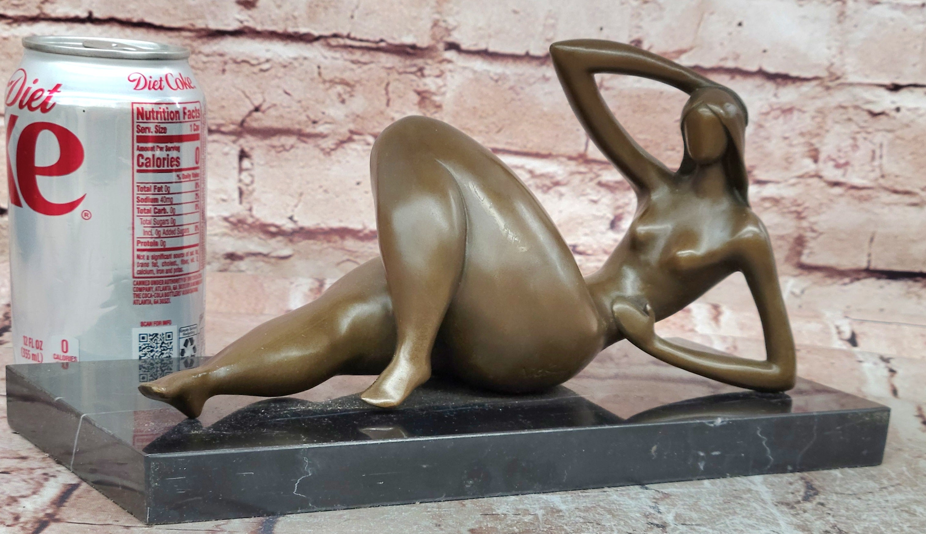 Exquisite Home Office Decor: Handmade Bronze Sculpture by Mario Nick, Classic Nude Woman