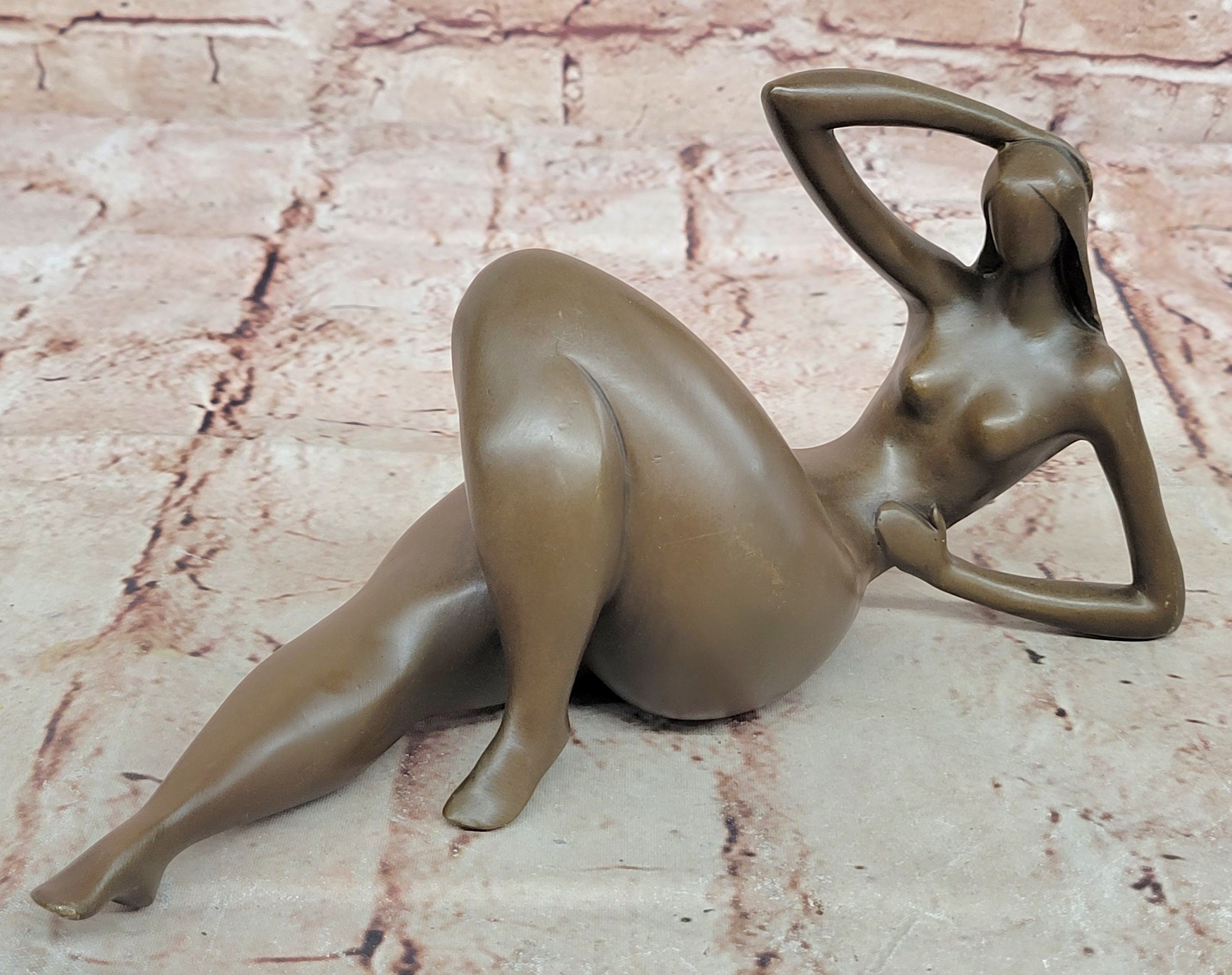 Exquisite Home Office Decor: Handmade Bronze Sculpture by Mario Nick, Classic Nude Woman