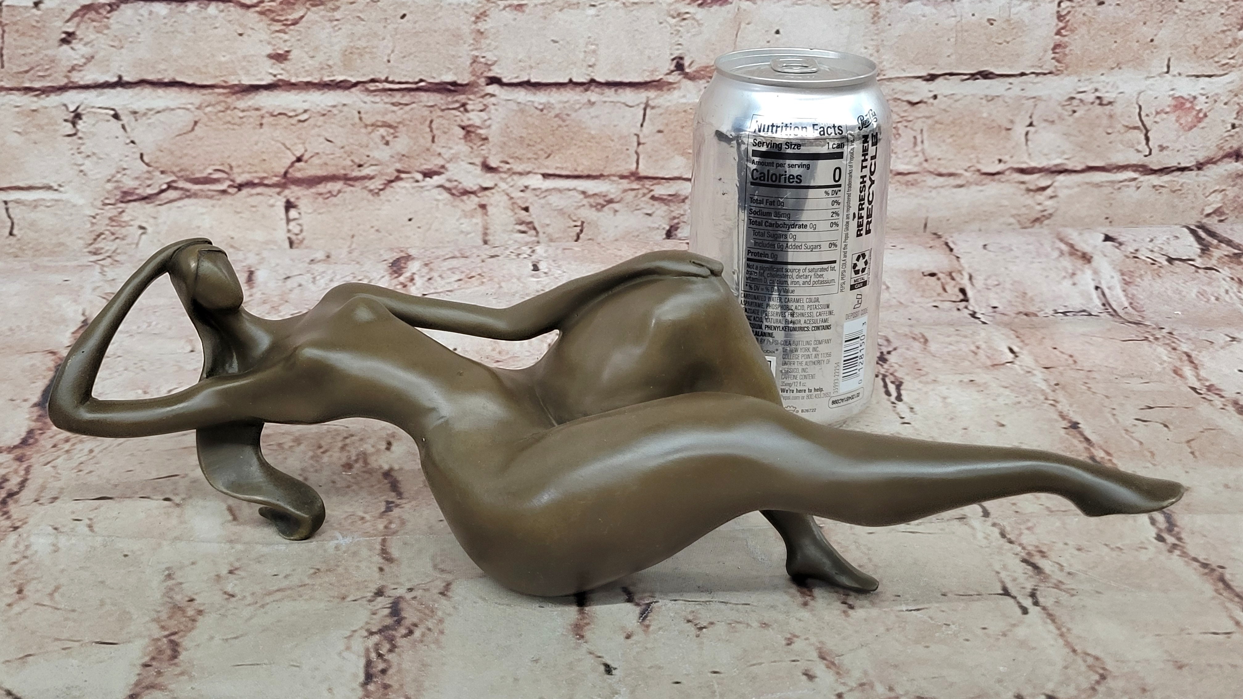 Hot Cast Bronze Figurine: Rare Modern Art Nude Female Sculpture, Handcrafted by Mario Nick