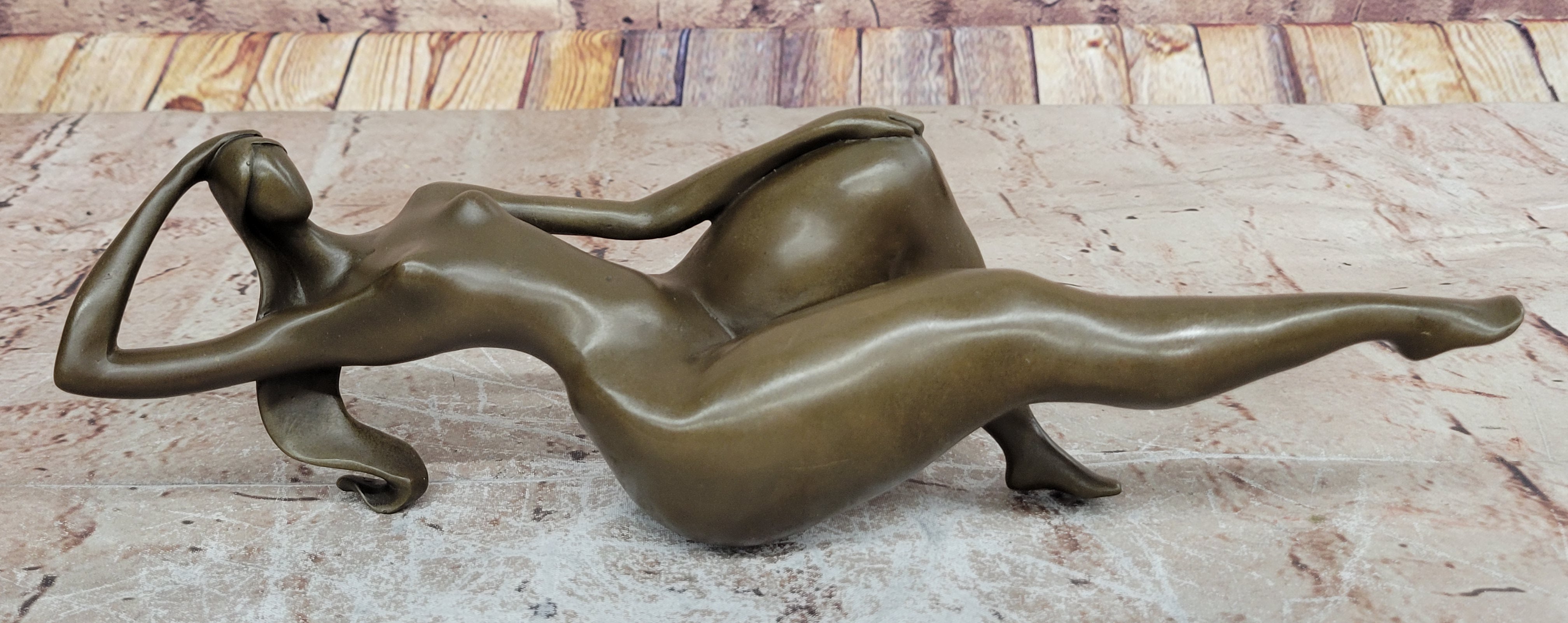 Hot Cast Bronze Figurine: Rare Modern Art Nude Female Sculpture, Handcrafted by Mario Nick