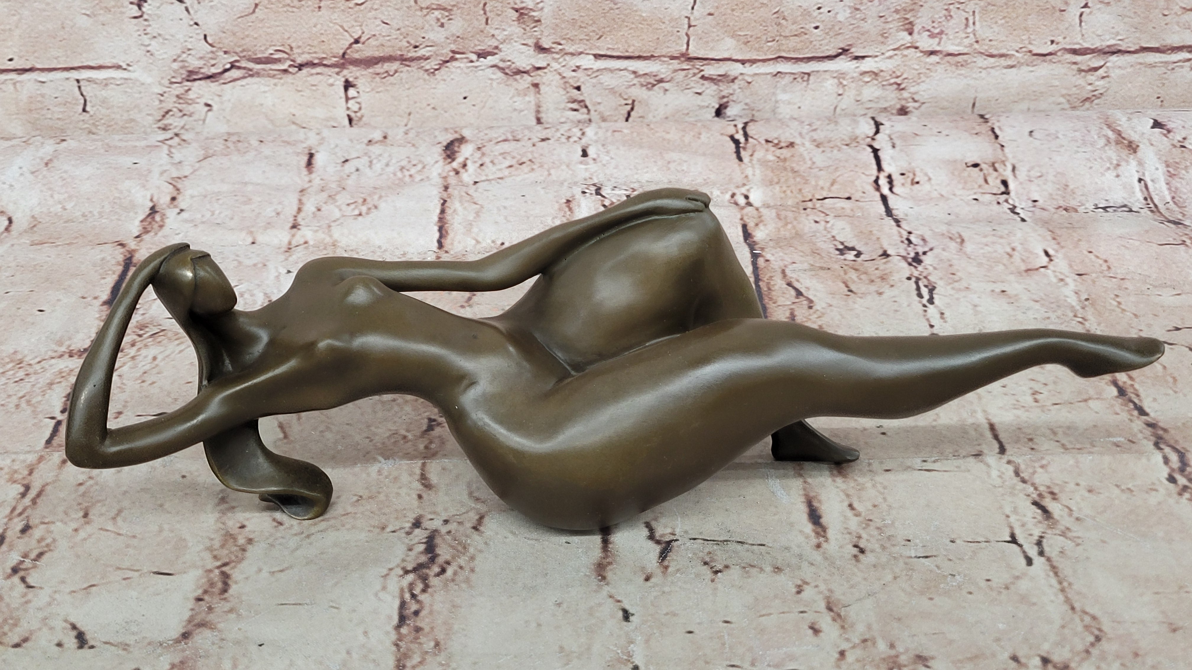 Hot Cast Bronze Figurine: Rare Modern Art Nude Female Sculpture, Handcrafted by Mario Nick