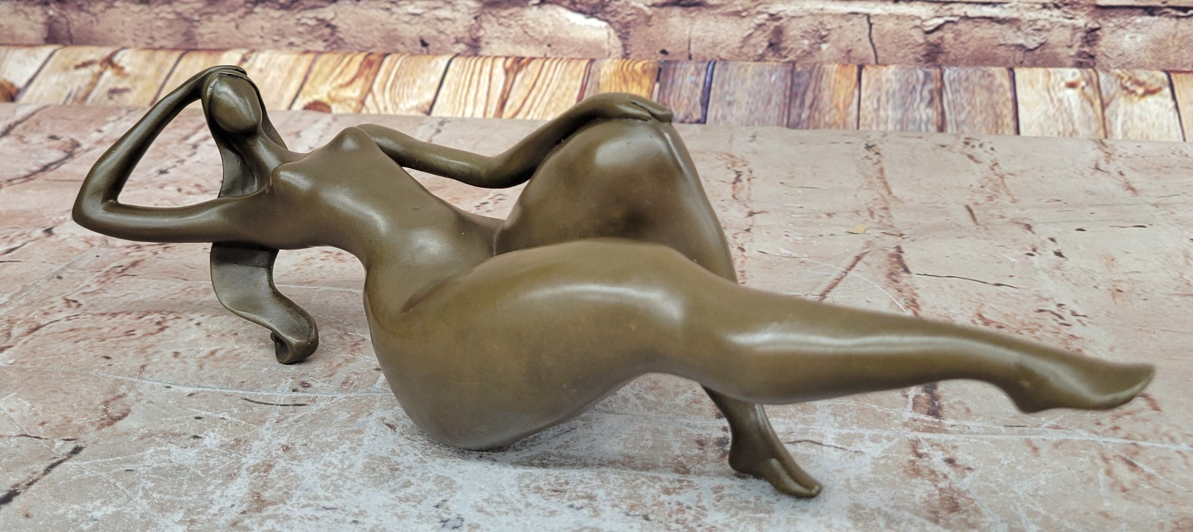 Hot Cast Bronze Figurine: Rare Modern Art Nude Female Sculpture, Handcrafted by Mario Nick