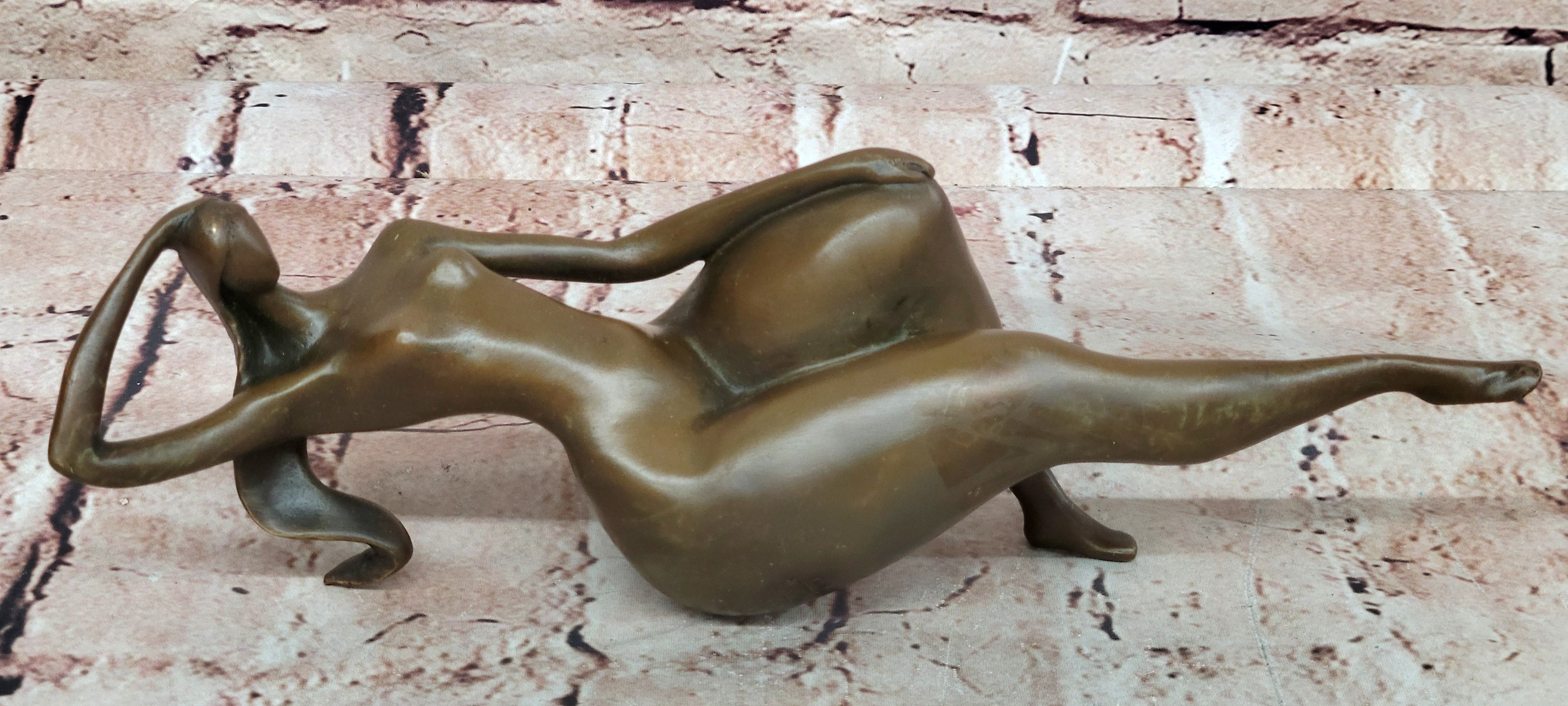 Hot Cast Bronze Figurine: Rare Modern Art Nude Female Sculpture, Handcrafted by Mario Nick