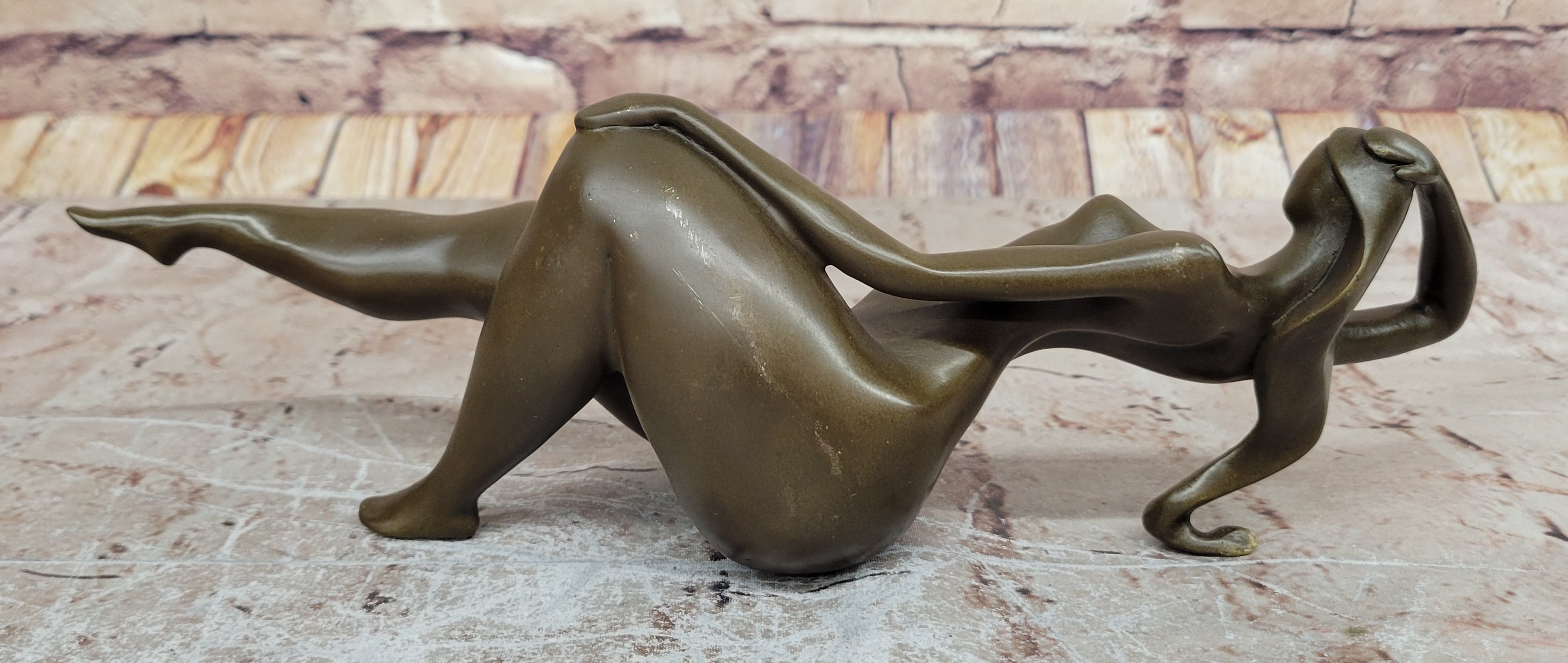 Hot Cast Bronze Figurine: Rare Modern Art Nude Female Sculpture, Handcrafted by Mario Nick