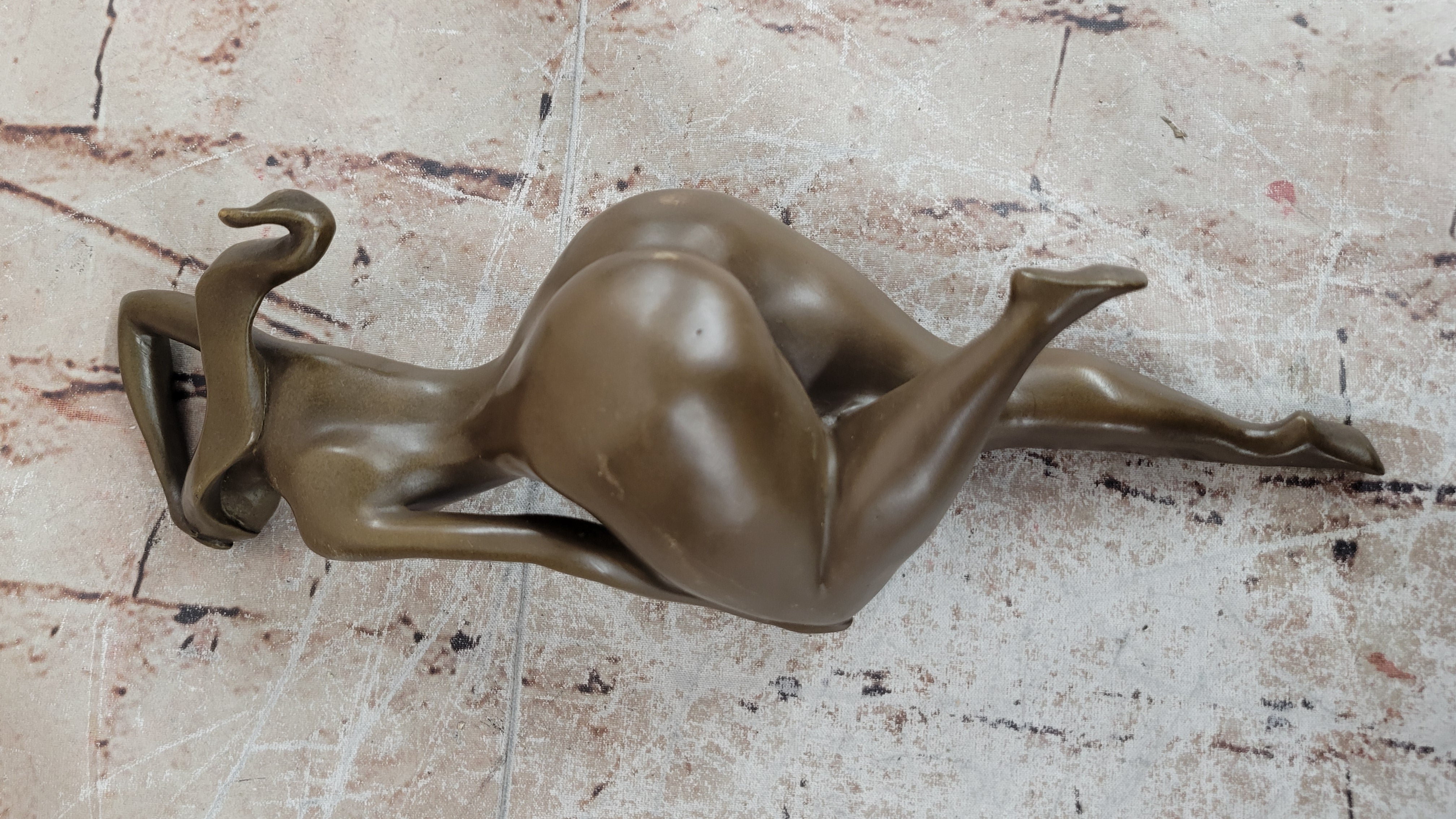 Hot Cast Bronze Figurine: Rare Modern Art Nude Female Sculpture, Handcrafted by Mario Nick