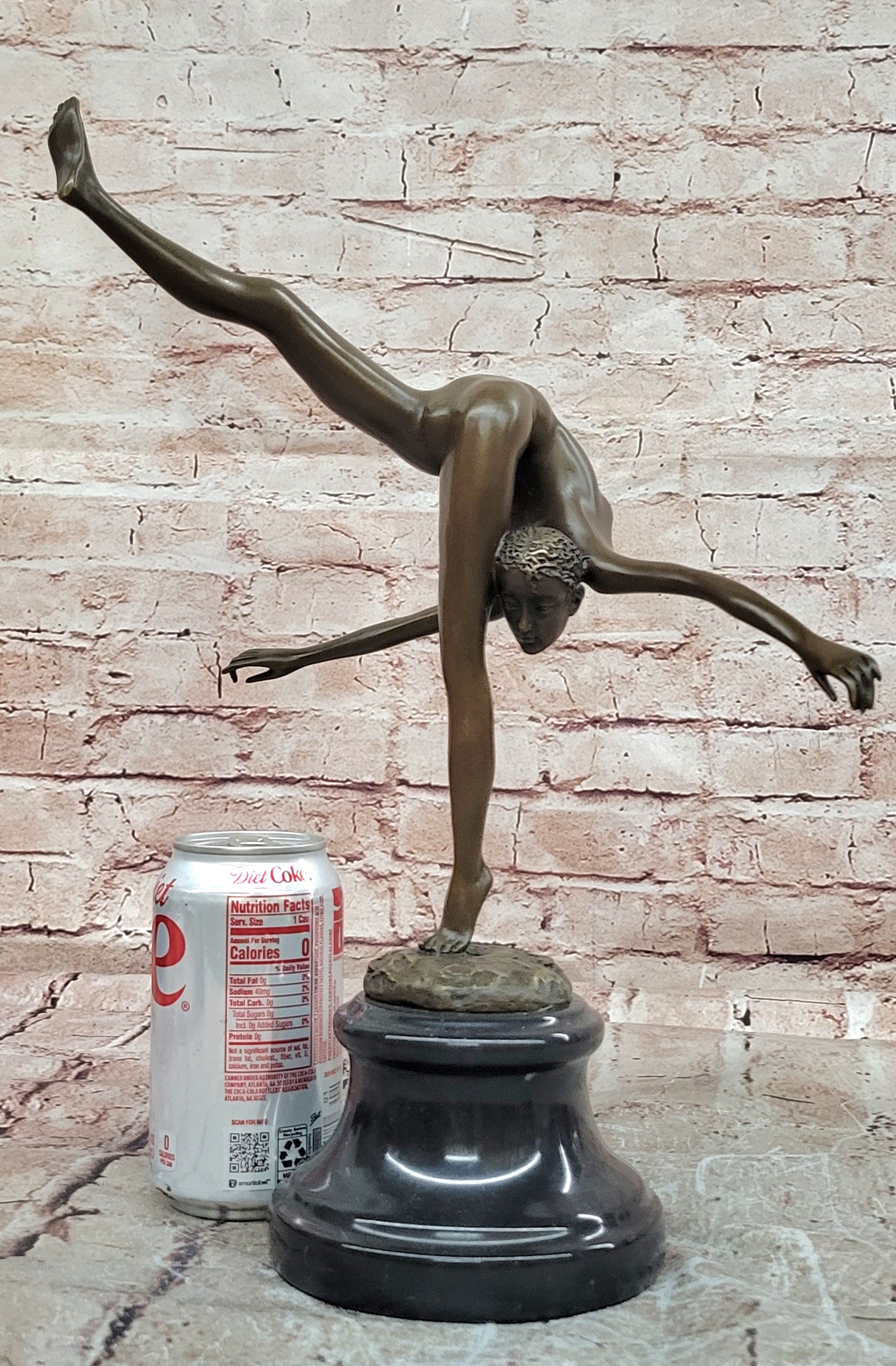 Handcrafted bronze sculpture SALE Troph Gymnast Talented Nude Deco Art Original