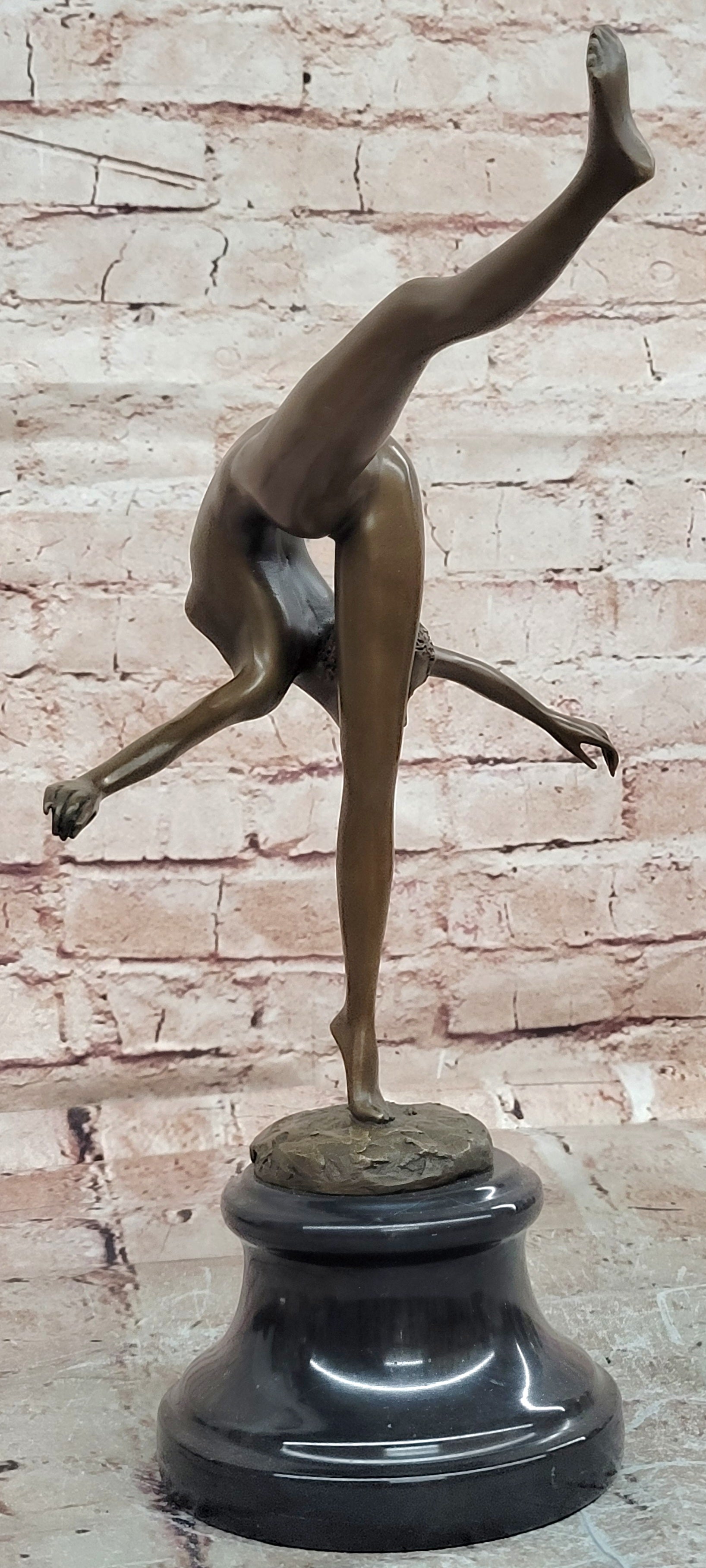 Handcrafted bronze sculpture SALE Troph Gymnast Talented Nude Deco Art Original