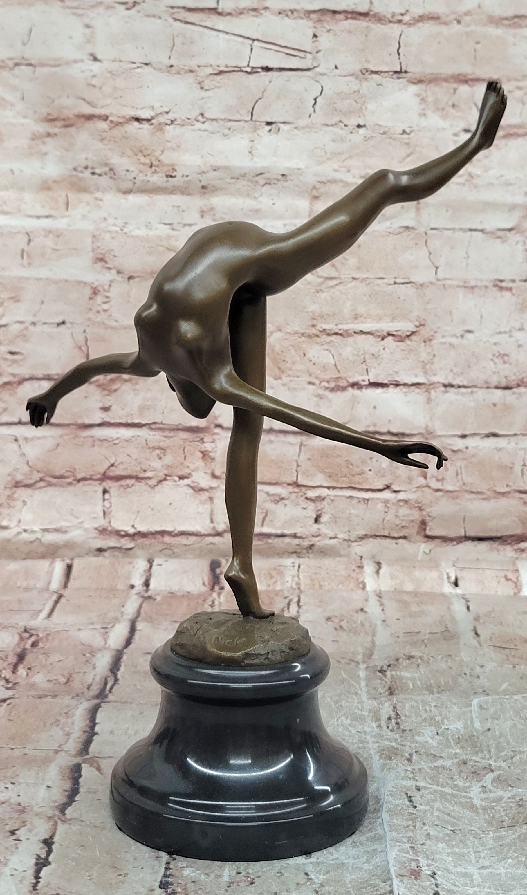 Handcrafted bronze sculpture SALE Troph Gymnast Talented Nude Deco Art Original