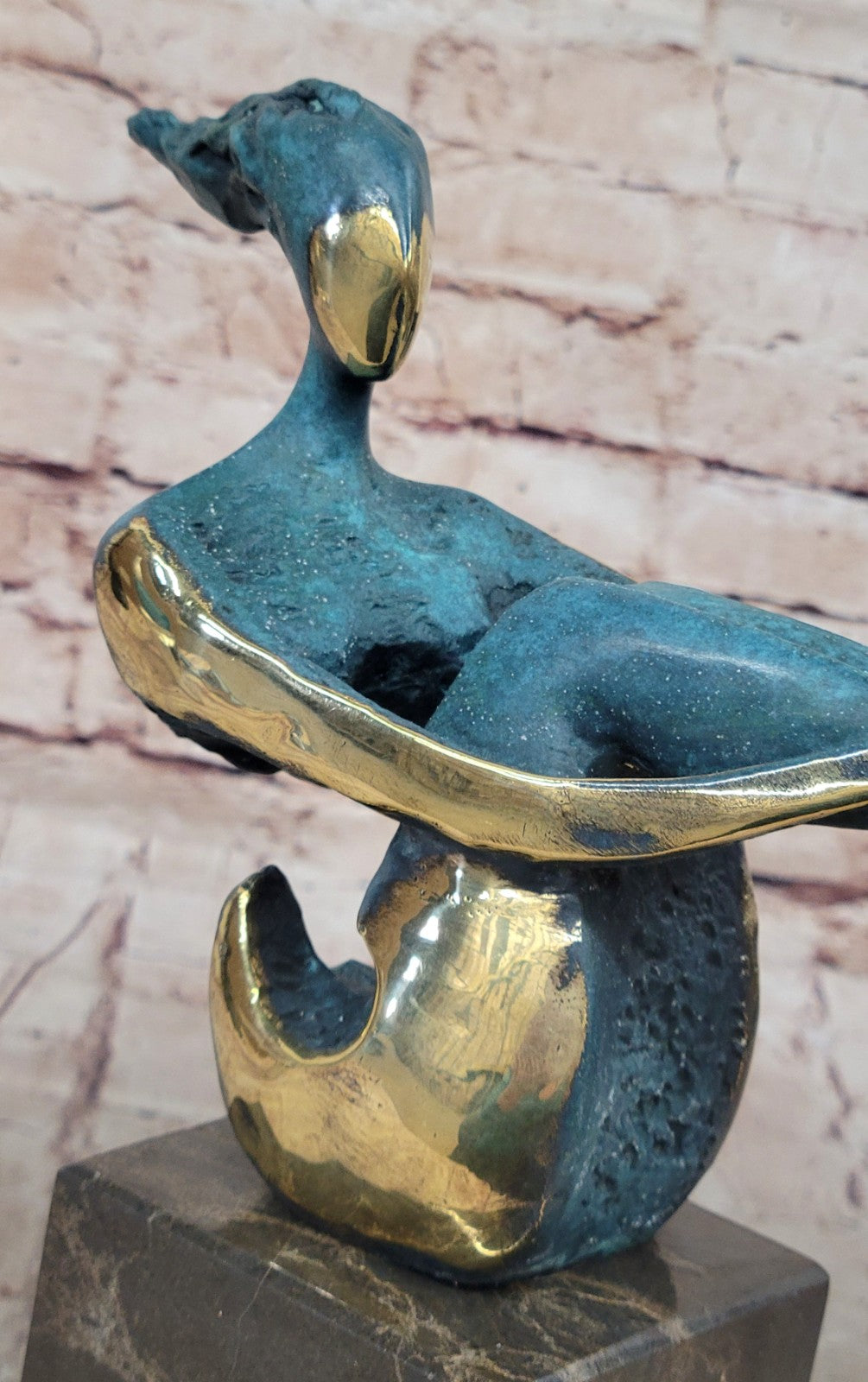 BRONZE FRAUENAKT RUBENSFIGUR DRALLE FRAUENFIGUR auf SOCKEL - ABSTRACT NUDE LADY