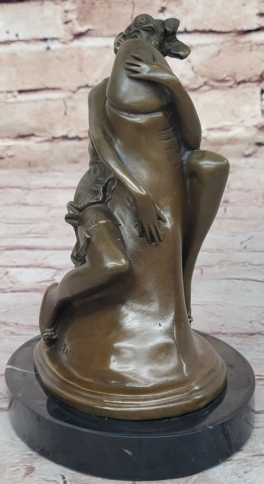 Art Deco Erotic Bronze Woman Sculpture by Bruno Zach – Signed Collectible Statue