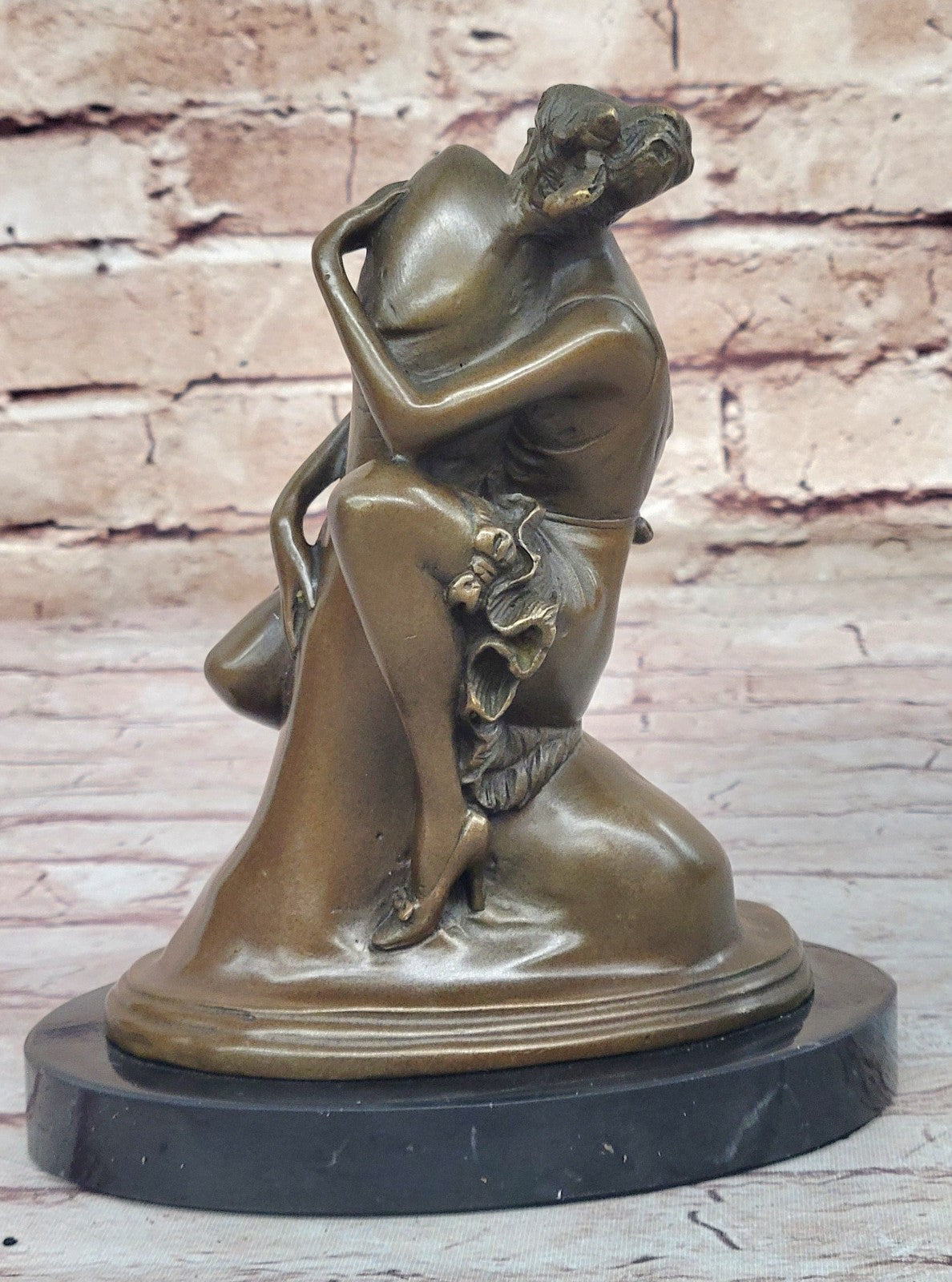 Art Deco Erotic Bronze Woman Sculpture by Bruno Zach – Signed Collectible Statue