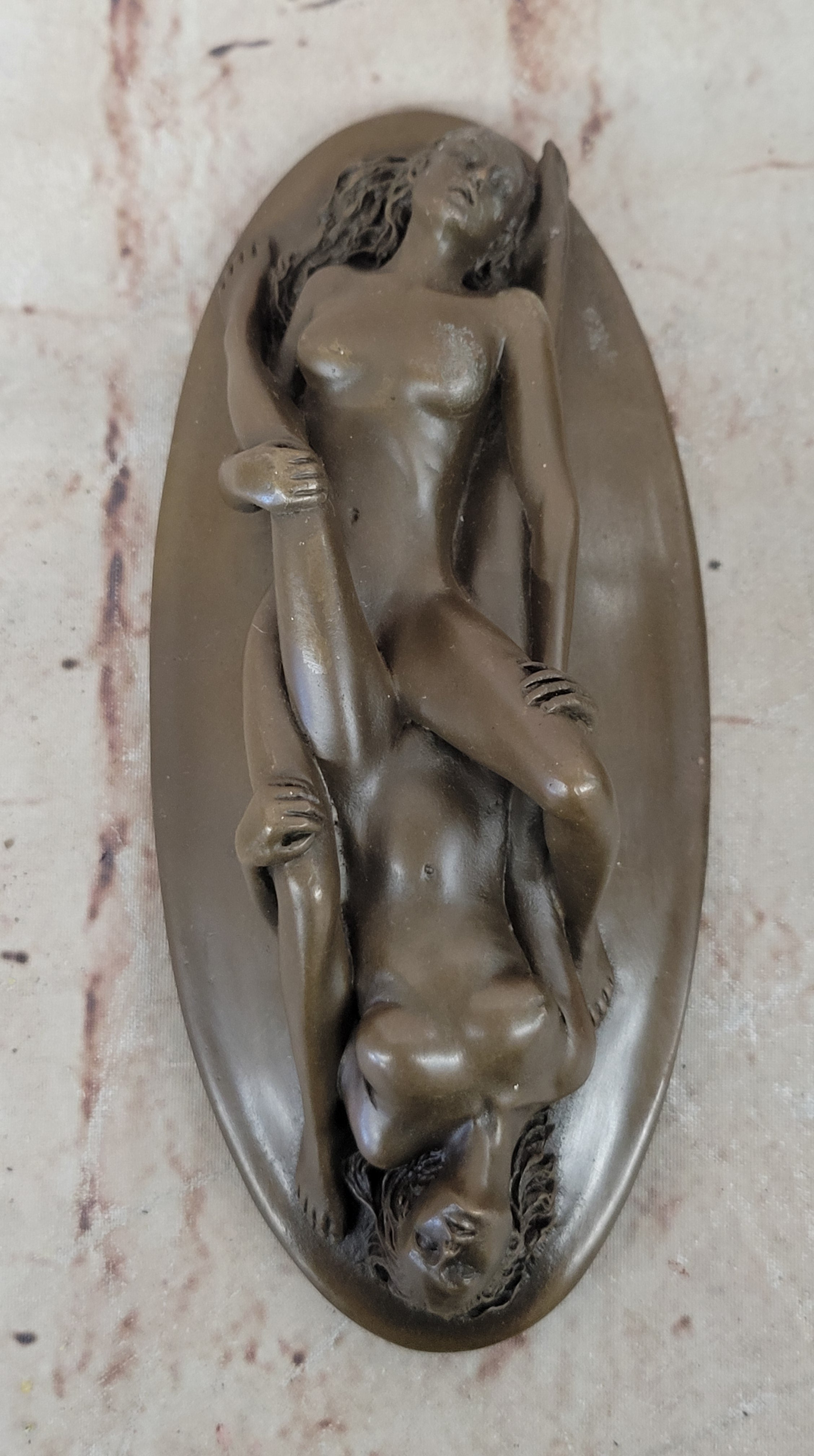 Signed Original Milo two Woman Having Sex Jewelry Box Trinket Sculpture