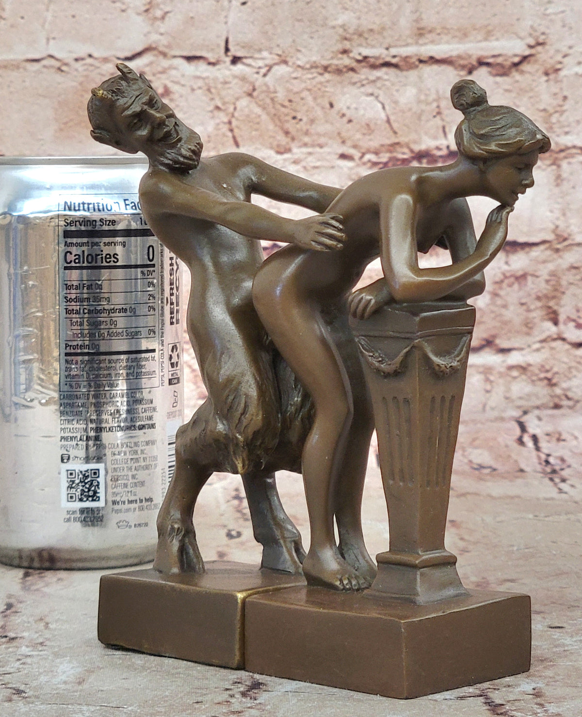 Bergman Vintage Bronze Sculpture Decor Faun Satyr And Bookends Hot Cast Art Sale