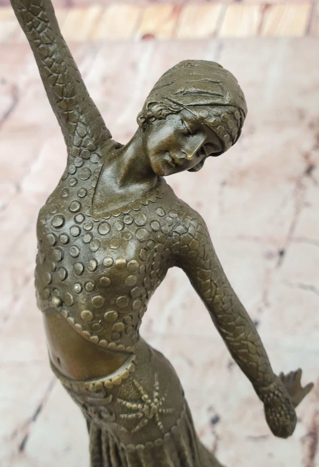 Vintage ART DECO Nouveau BRONZE Demetre Chiparus LADY DANCER Old PARLOR STATUE