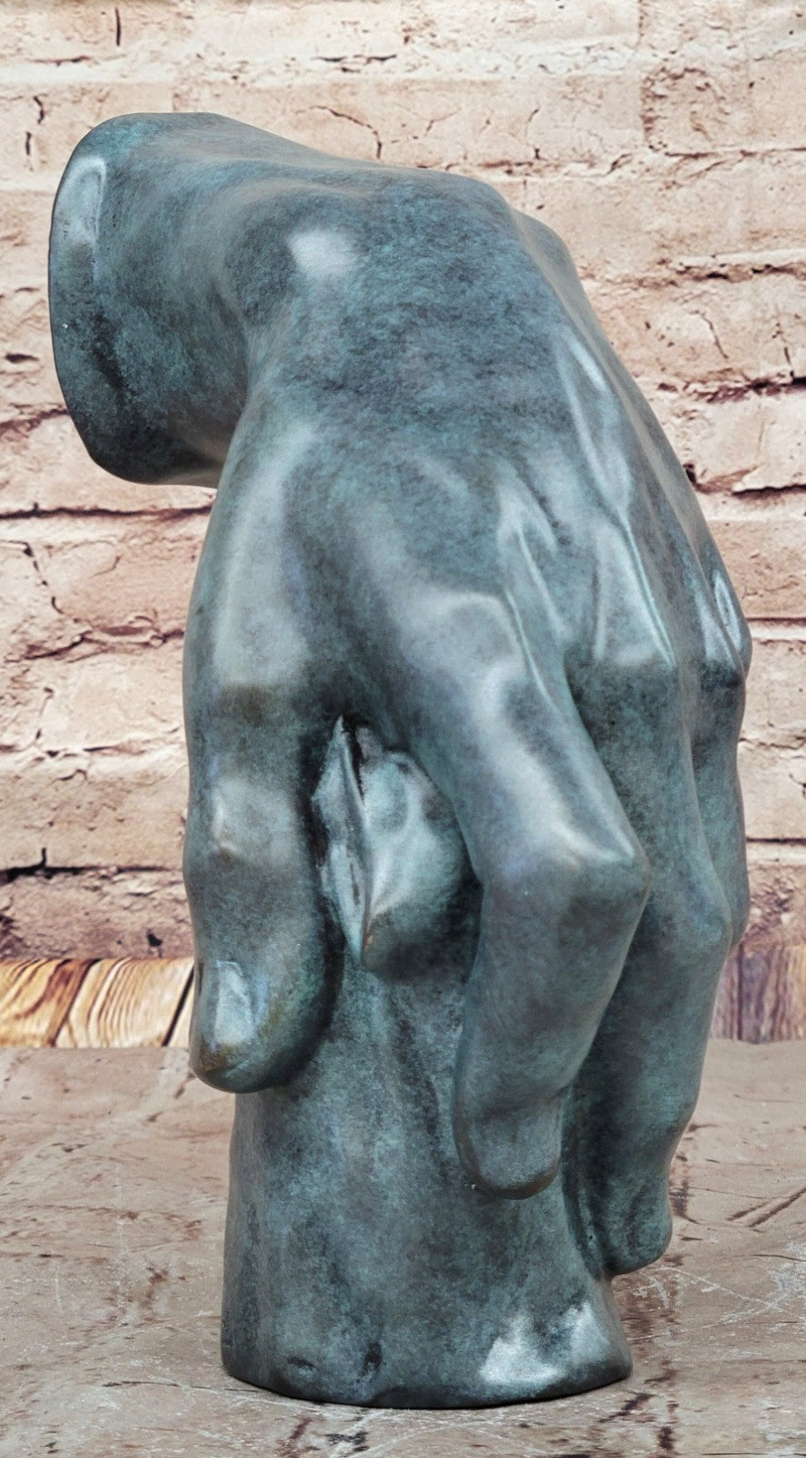 Mid Century Male Man Hand Genuine Bronze sculpture by Milo Home Decoration