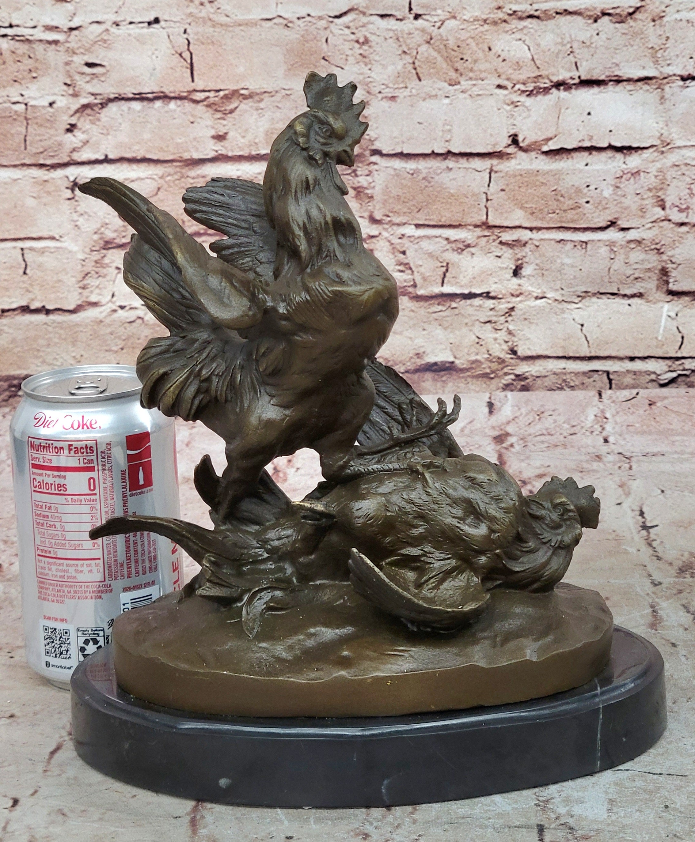 Chinese Traditional Culture Brass Bronze statue Roosters statue sculpture
