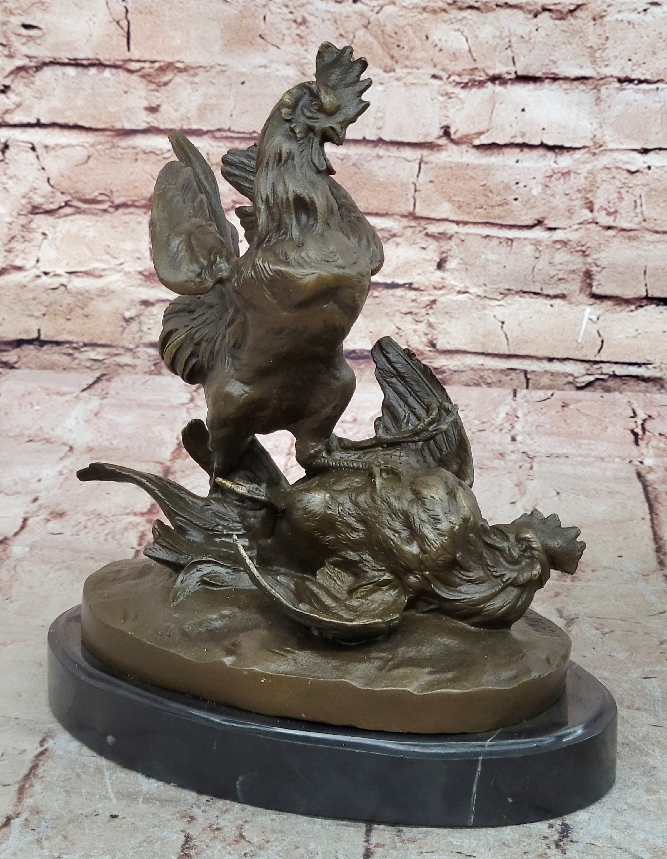 Chinese Traditional Culture Brass Bronze statue Roosters statue sculpture
