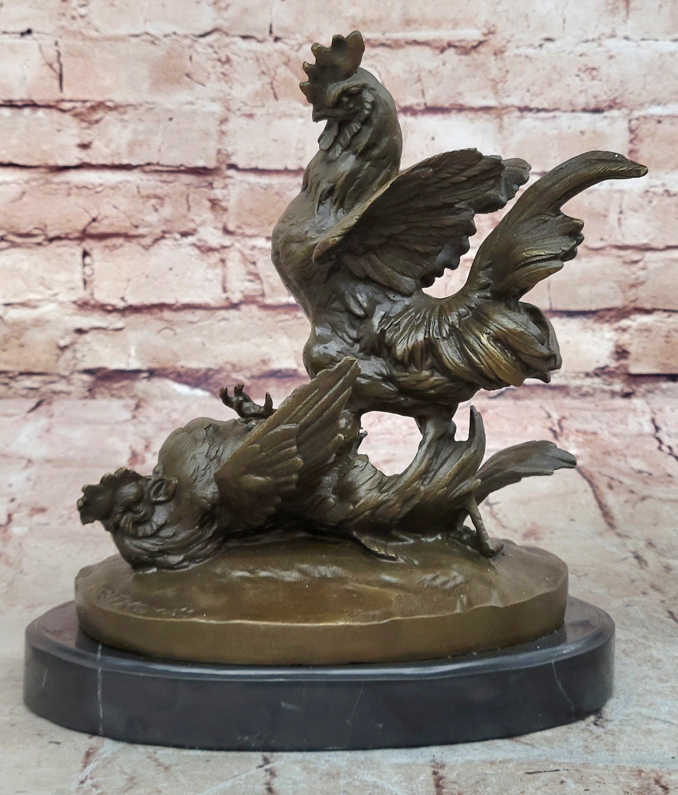 Chinese Traditional Culture Brass Bronze statue Roosters statue sculpture