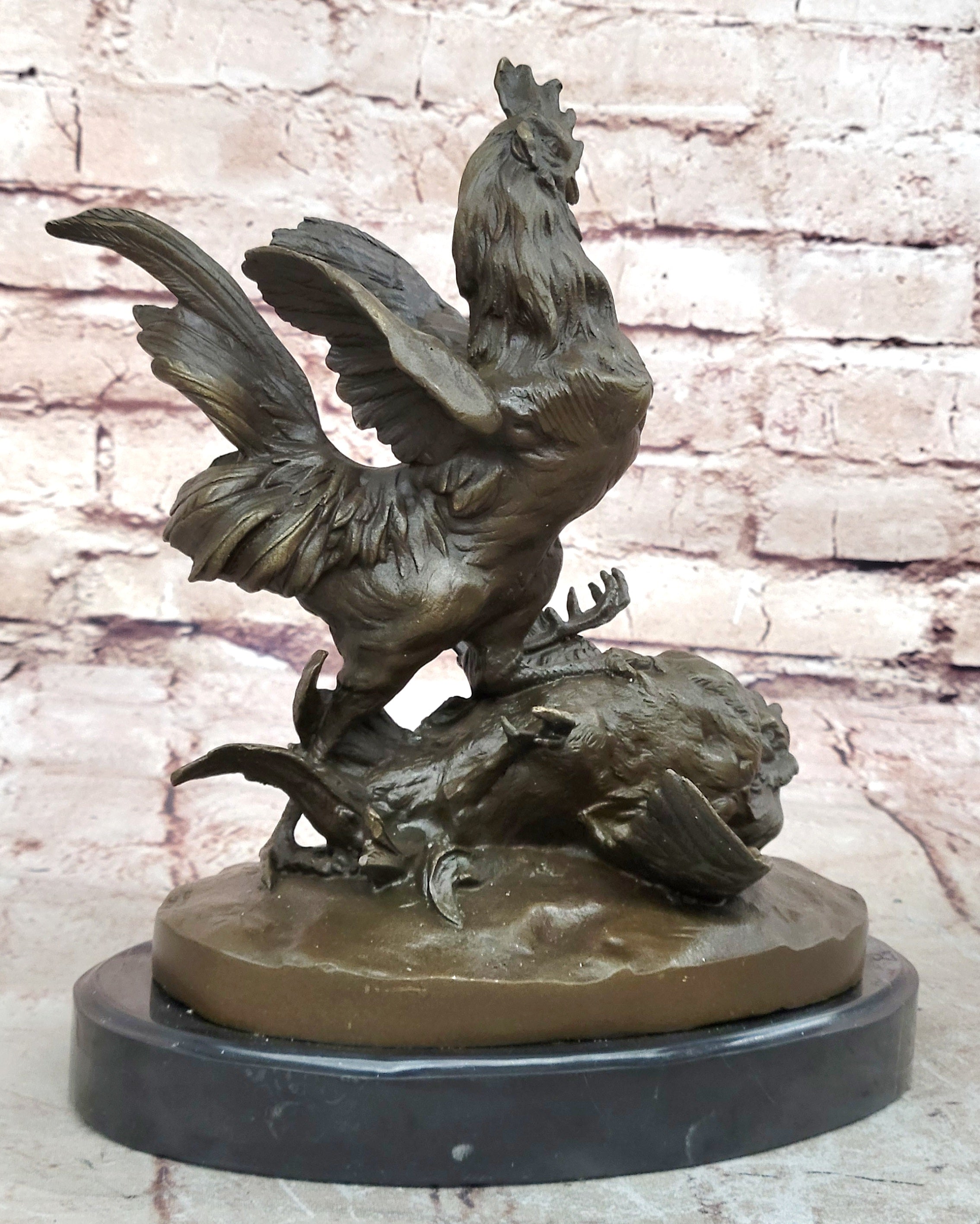 Chinese Traditional Culture Brass Bronze statue Roosters statue sculpture