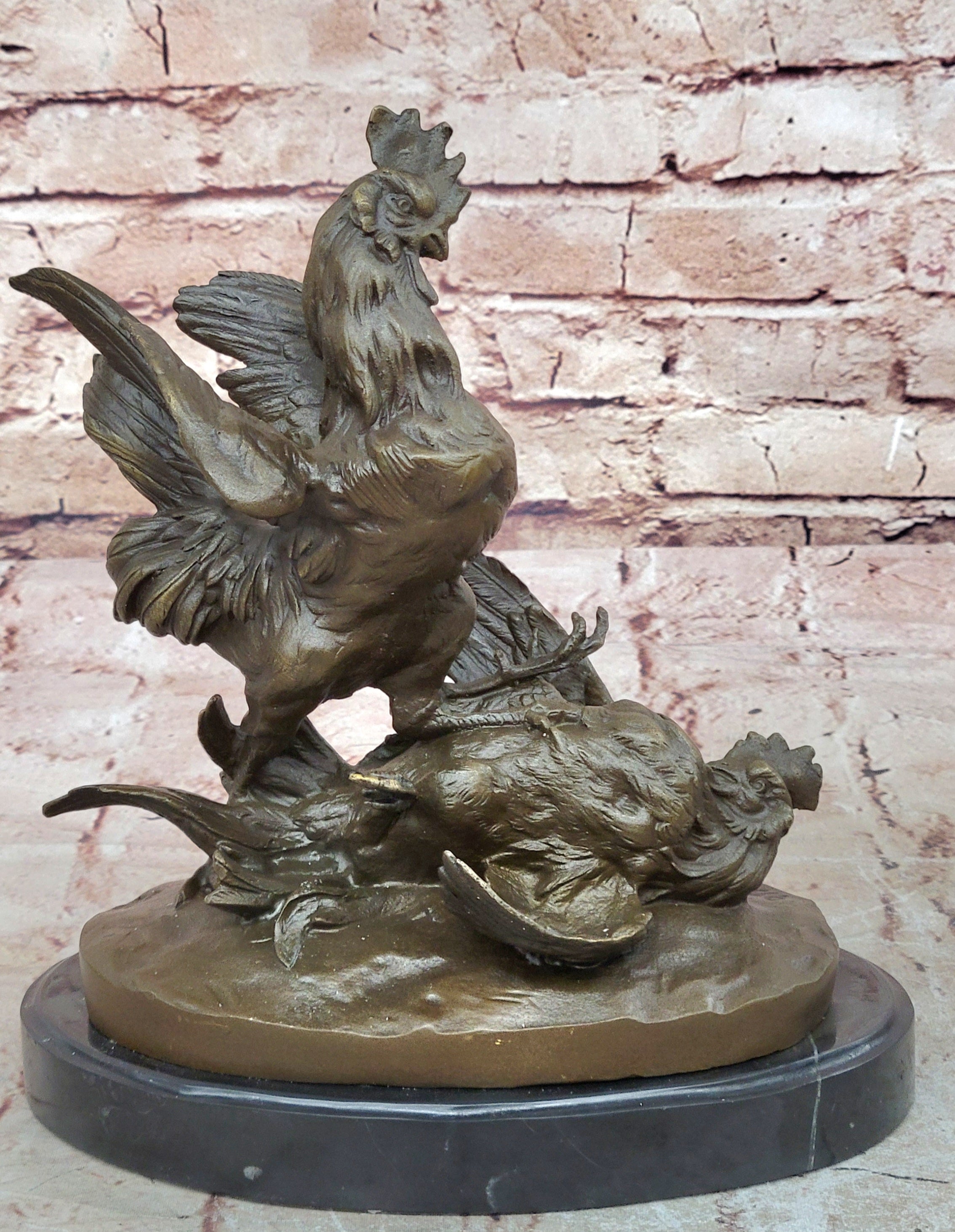 Chinese Traditional Culture Brass Bronze statue Roosters statue sculpture